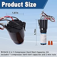 Vista 2 de RCO410 3 en 1 Compresor Hard Start Capacitor Kit Para Refrigeradores y Congeladores 1/4-1/3 H.P. 115VAC (3pcs)