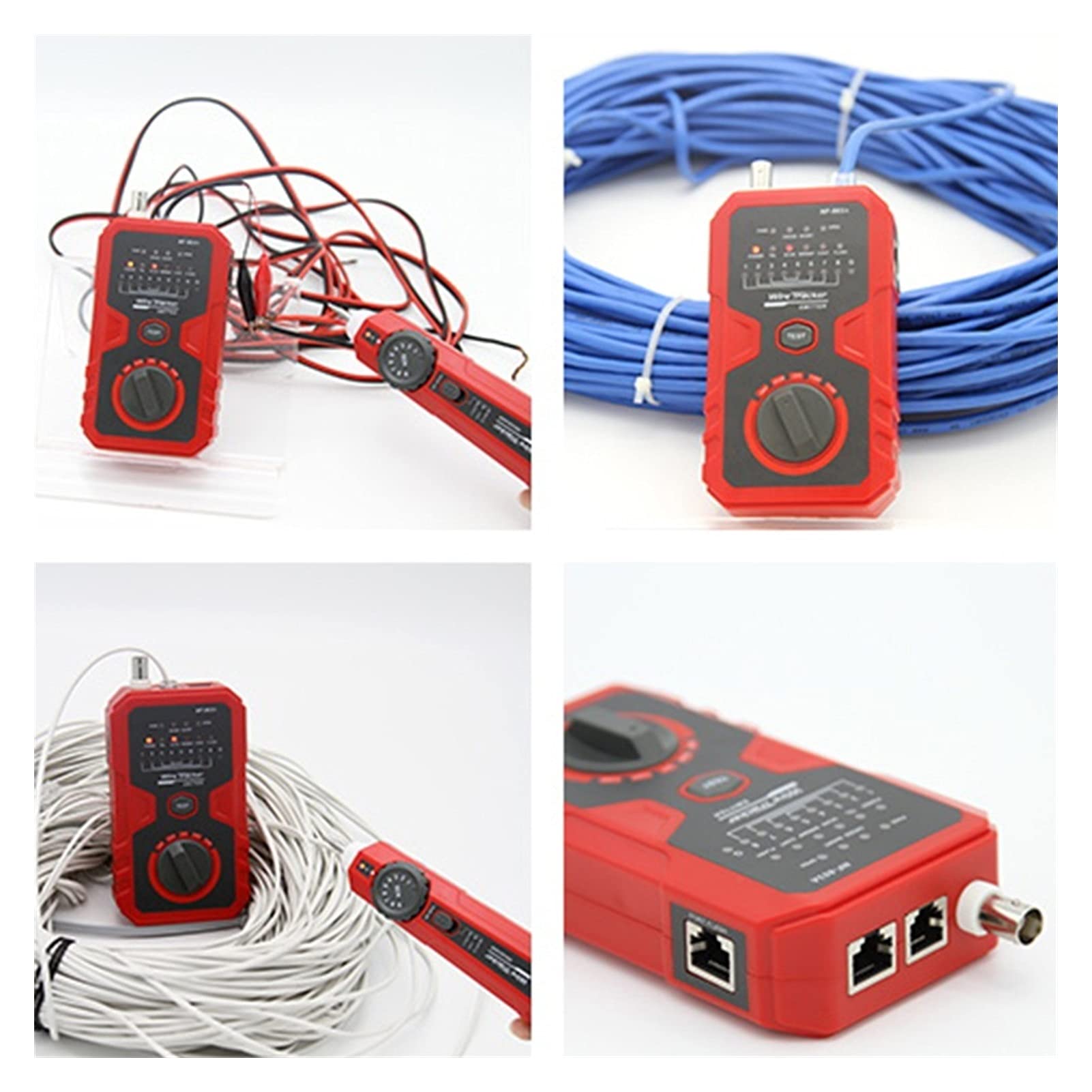 Detector de pared, Probador de cable de la red de la cerca del comprobante de la red eléctrica Operación simple Tono del tono del cable para el generador de tono para RJ45 RJ11 BNC