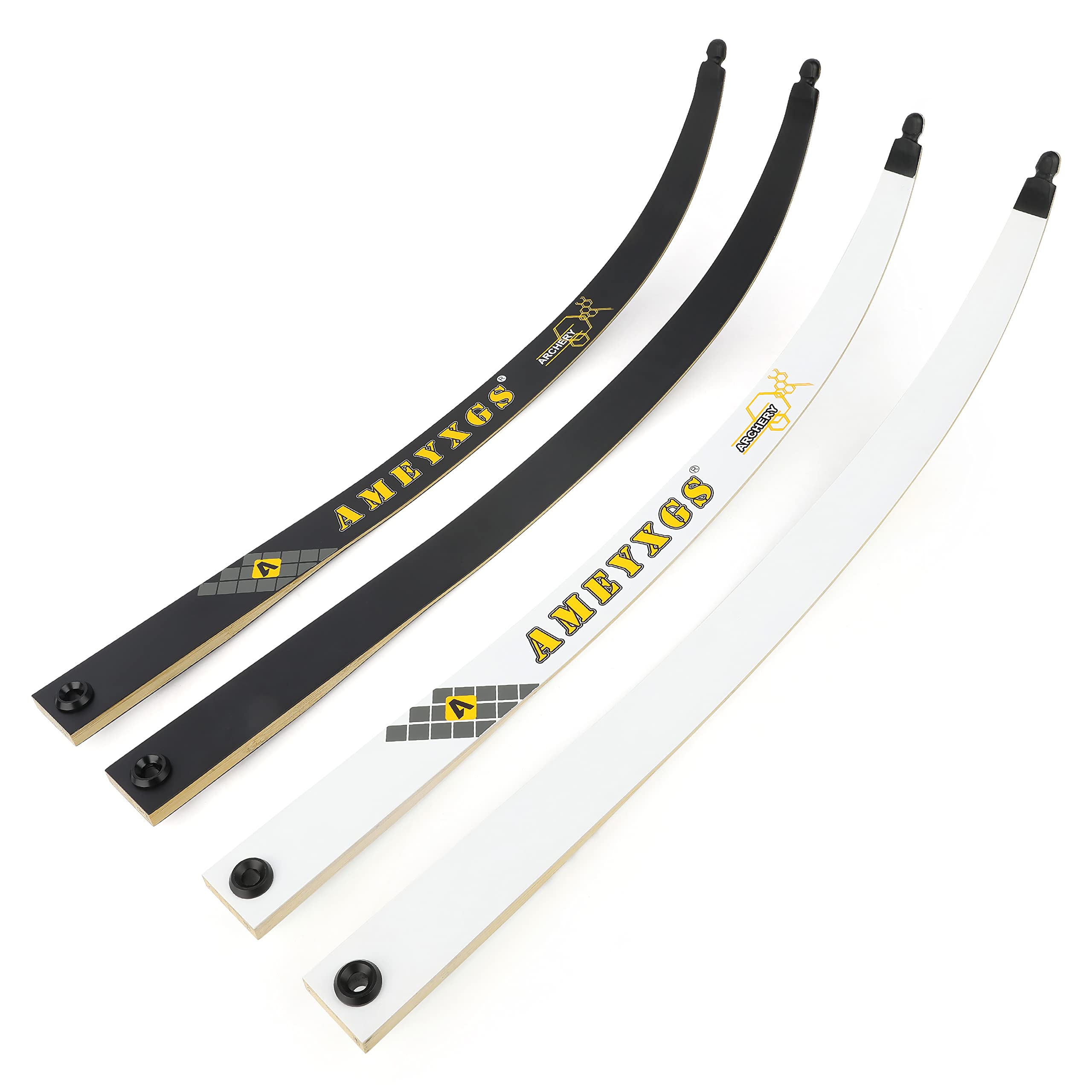 FQH 66’’ 68’’70’’ Archery Bow Limbs 14-40 lbs Takedown Recurve Bow Limbs Adult Beginner Use for Competitive Archery Hunting Target Shooting Training (68 inches（White）, 26 LBS)