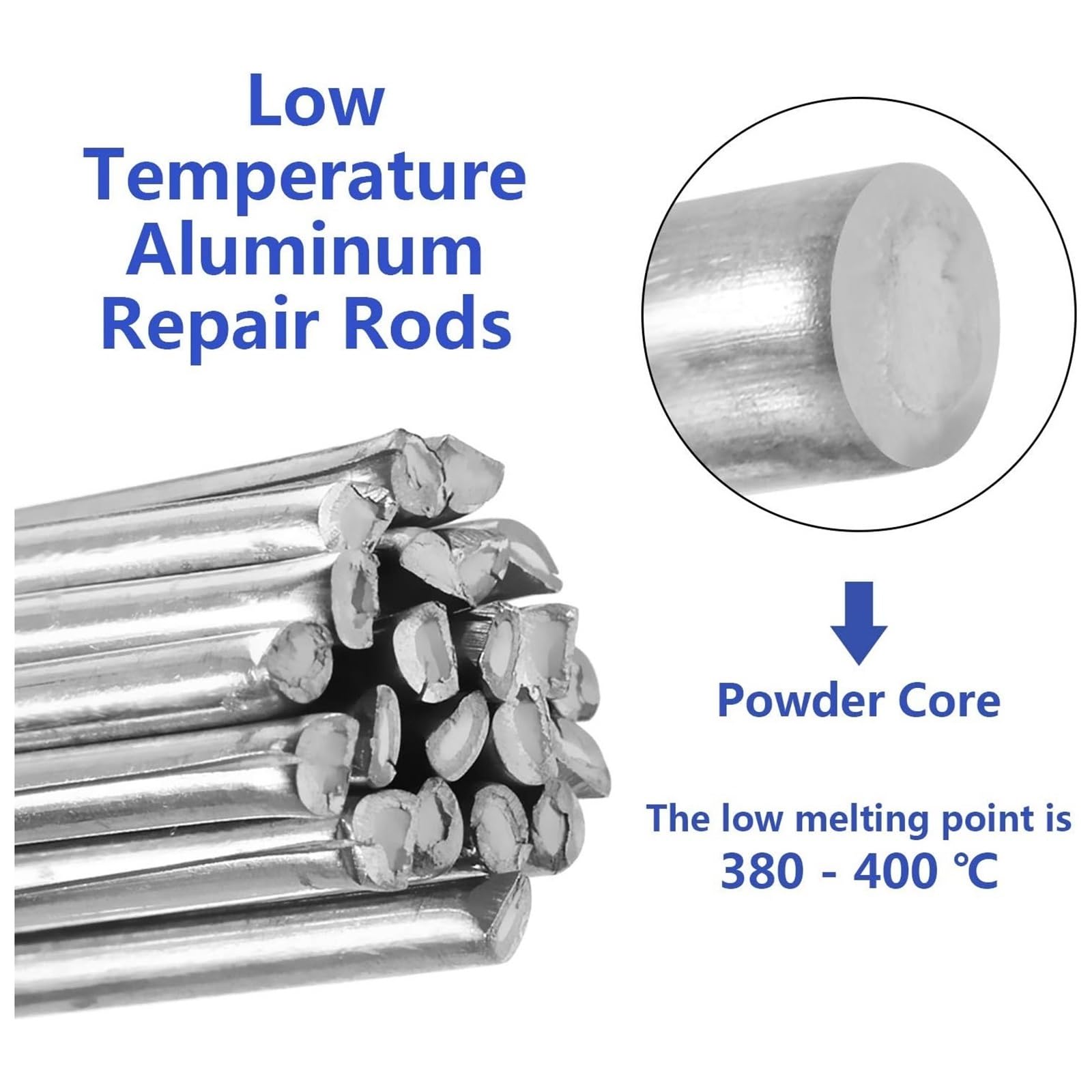 Aluminiowe pręty spawalnicze, 20 sztuk, 30 cm, miedziane, aluminiowe, uniwersalne, niskotemperaturowe, spawalnicze, wielofunkcyjne, miedziane, aluminiowe, naprawa Ro, 20 szt., 1,6 mm, 33 cm