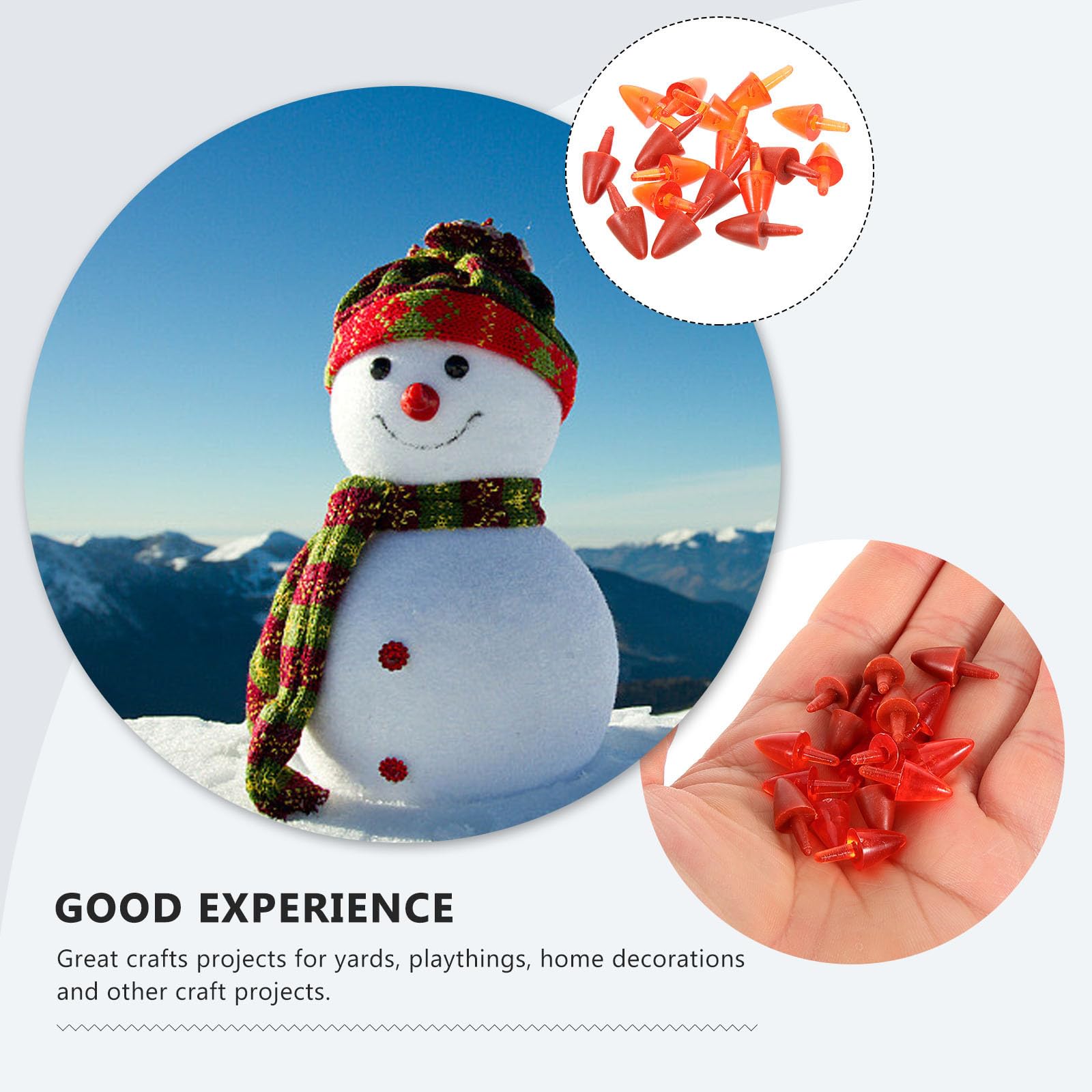 Housoutil 200 Pezzi Naso di Plastica per Pupazzo di Neve Accessori Natalizi per Progetti Fai da Te e Decorazioni Artigianali per Bambole e Pupazzi