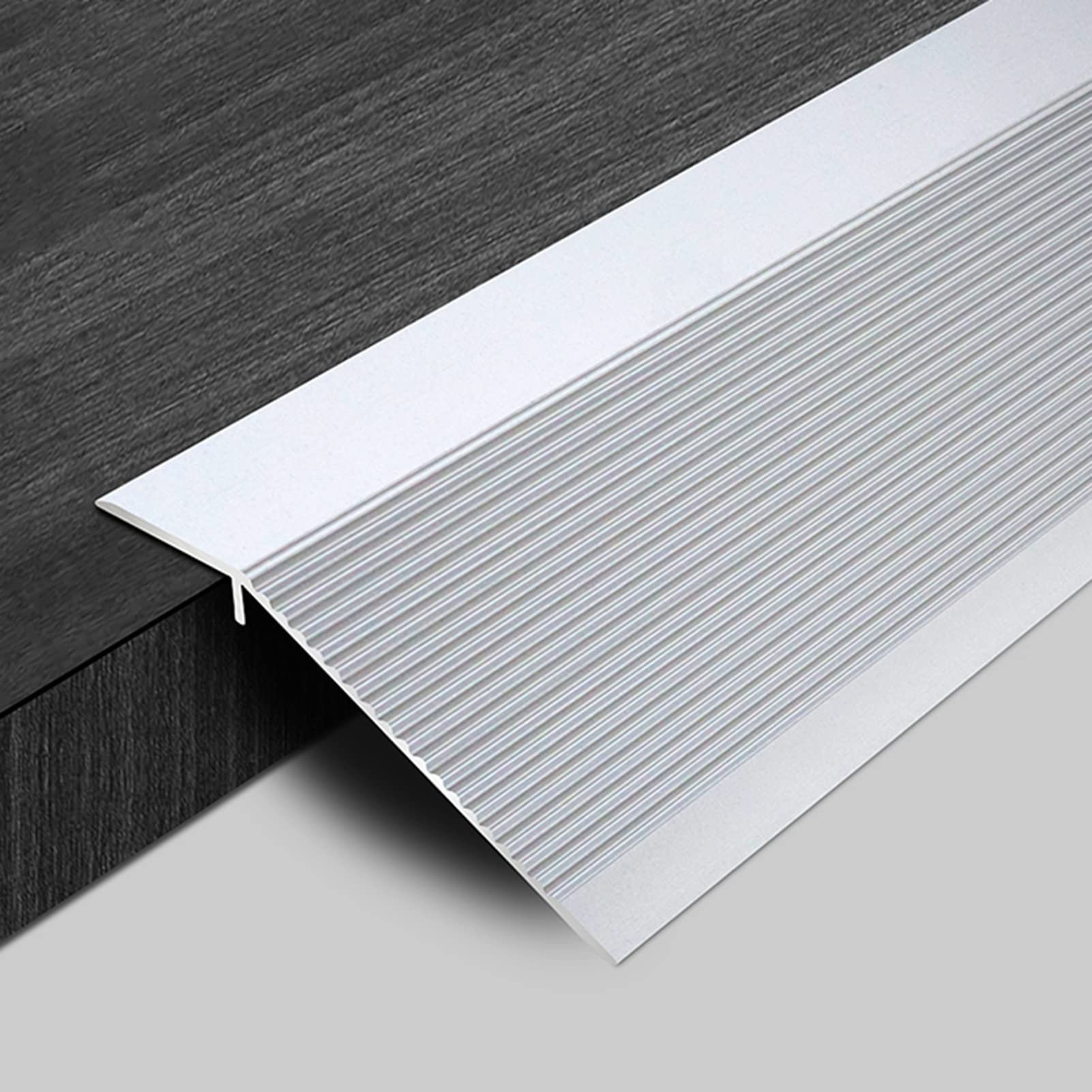 Aluminum Alloy Gap Covering Joining Strips,Transition Strip Doorways Threshold Reducer Edging Trim Strip, Smooth Transition Threshold Strips, Height Difference(White)