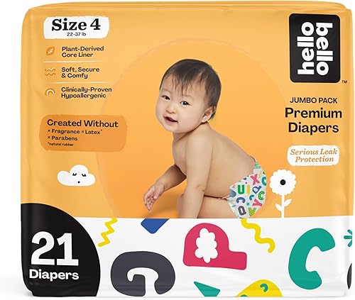 Miniatura 37 de Pañales Hello Bello, talla 4 (22-37 libras) Superstars, 21 unidades de pañales desechables premium para bebé, hipoalergénicos con sensación suave