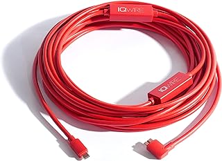 IQwire USB-C to USB 3.0 Micro B 33' 10m Intelligent Photography Tether Cable for Nikon D850 D800 D800E D810 D500 D5 & Canon 5Ds 5Ds R 1Dx MK II 7D Mark II 5D Mark IV