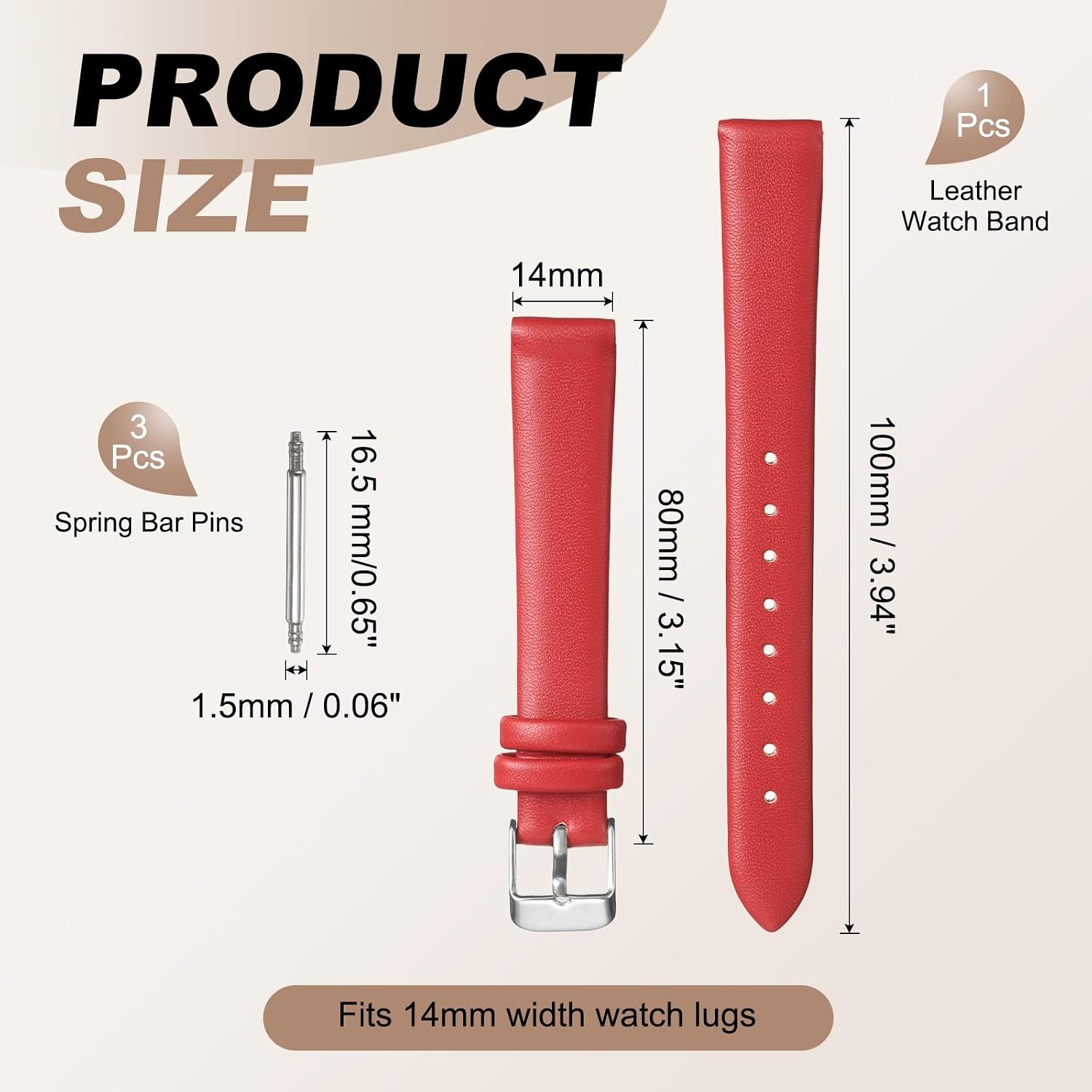 PATIKIL Leather Watch Band Soft Genuine Leather Watch Straps Quick Release Flexible Strap with Spring Bar Pins for Men Women