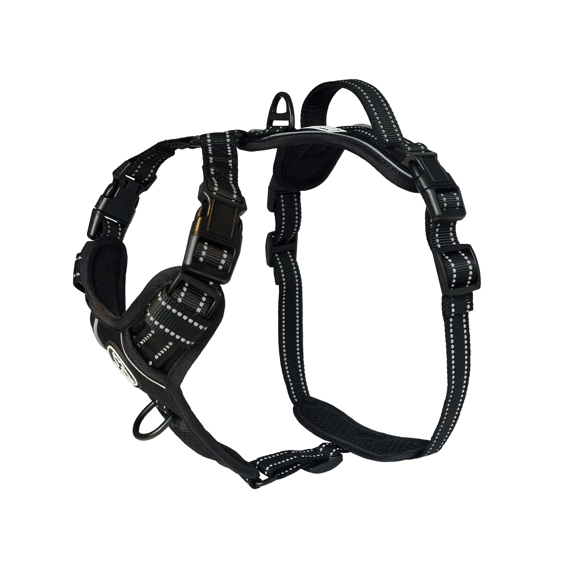 BarkridgesÂź TruFit Freedom Dog Harness Adjustable Easy to Wear | No Pull Training | Chafing-Free | Safety Reflective | Comfortable | Handle | Small Medium Large (Black, XL) â image 1