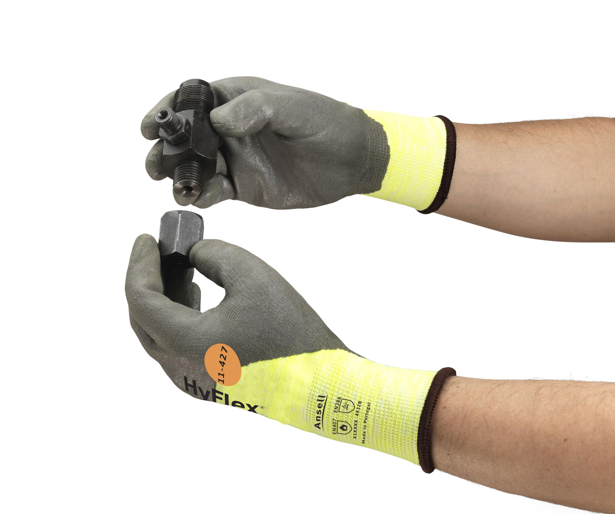 Ansell HyFlex 11-427 Gants de Travail Industriels, Protection Mécanique, Résistance aux Coupures, Gris, Taille XL (12 Paires)