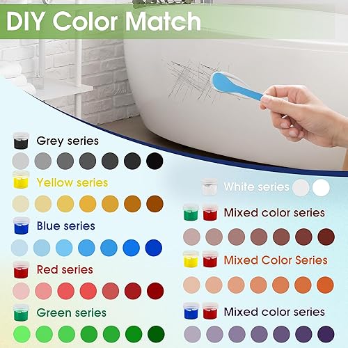 Miniatura 2 de Kit de reparación de porcelana (combinación de color), kit de reparación de azulejos y bañera para fijar astillas, grietas, agujeros, arañazos en el