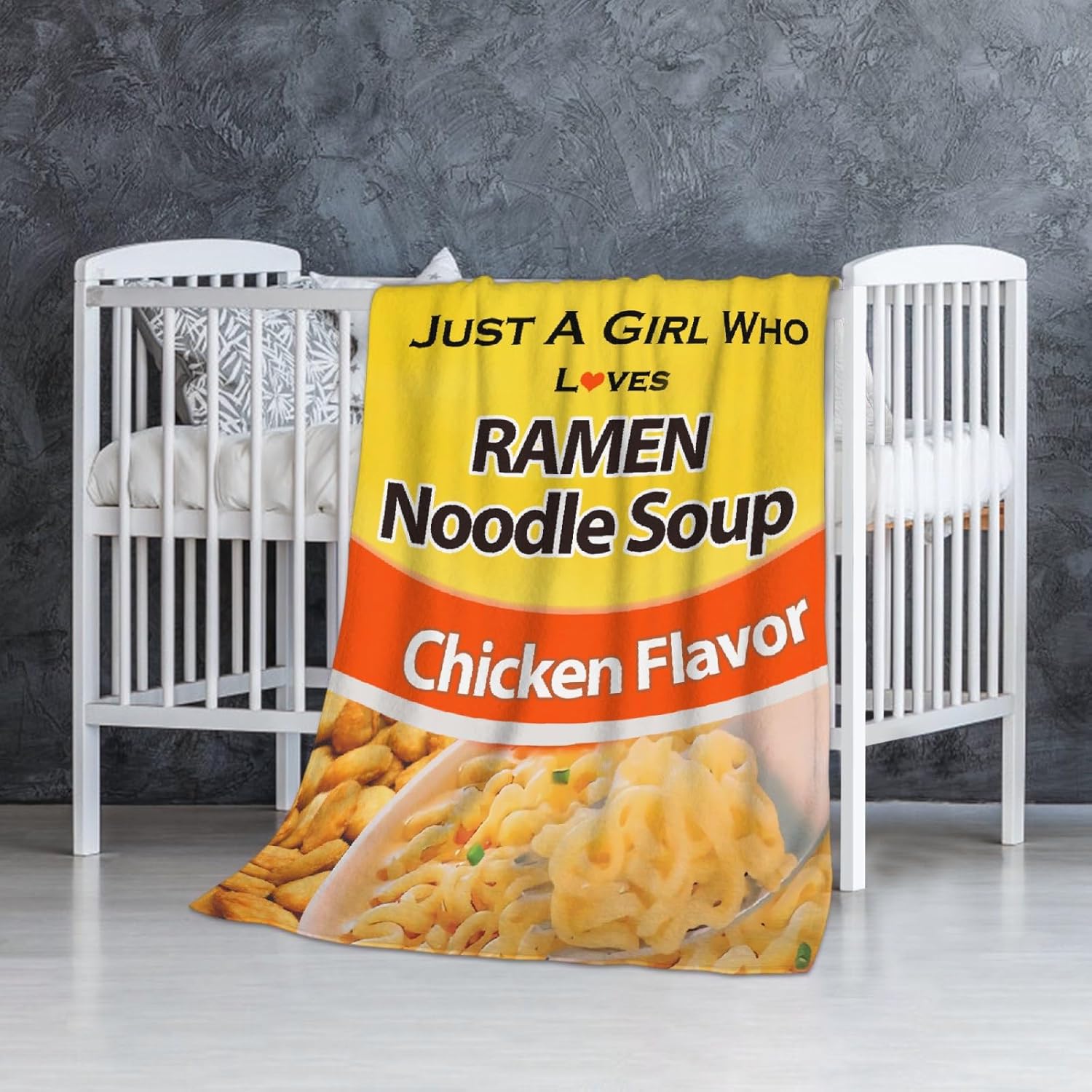 Just A Girl Who Loves Ramen Chicken Flavor Throw Blanket - Super Soft Flannel Fleece Blanket for Gifts, Lightweight Fuzzy Cozy Blanket Microfiber for Couch Sofa Bed XS 40"x30" for Pets - Image 4