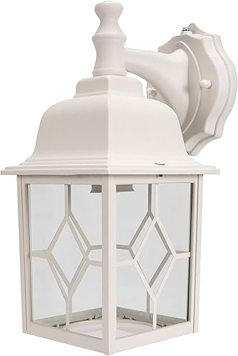 Miniatura 7 de LIT-PaTH Farol de pared para exteriores del atardecer al amanecer, lámpara de pared exterior grande blanca, base E26, iluminación de porche de