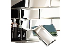 Lovdeco Beveled Subway Mirror Tile for Backsplashes