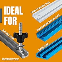 Vista 6 de POWERTEC 71168-P2 Abrazadera de retención en T, 5-12 pulgadas de largo x 1-18 pulgadas de ancho, paquete de 4, abrazaderas de riel en T