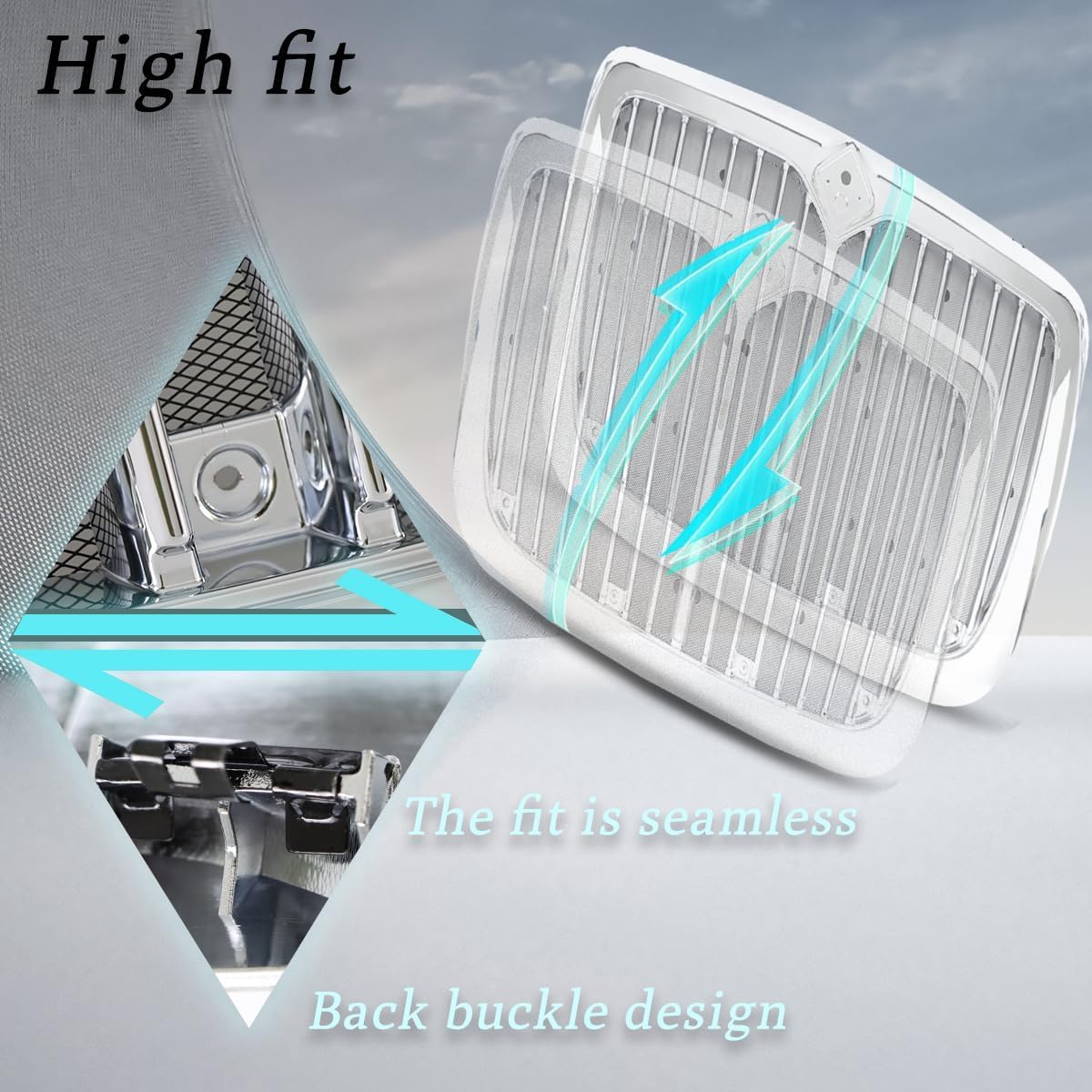 Chrome Grille Grill Compatible With 2008-2016 International Prostar Truck