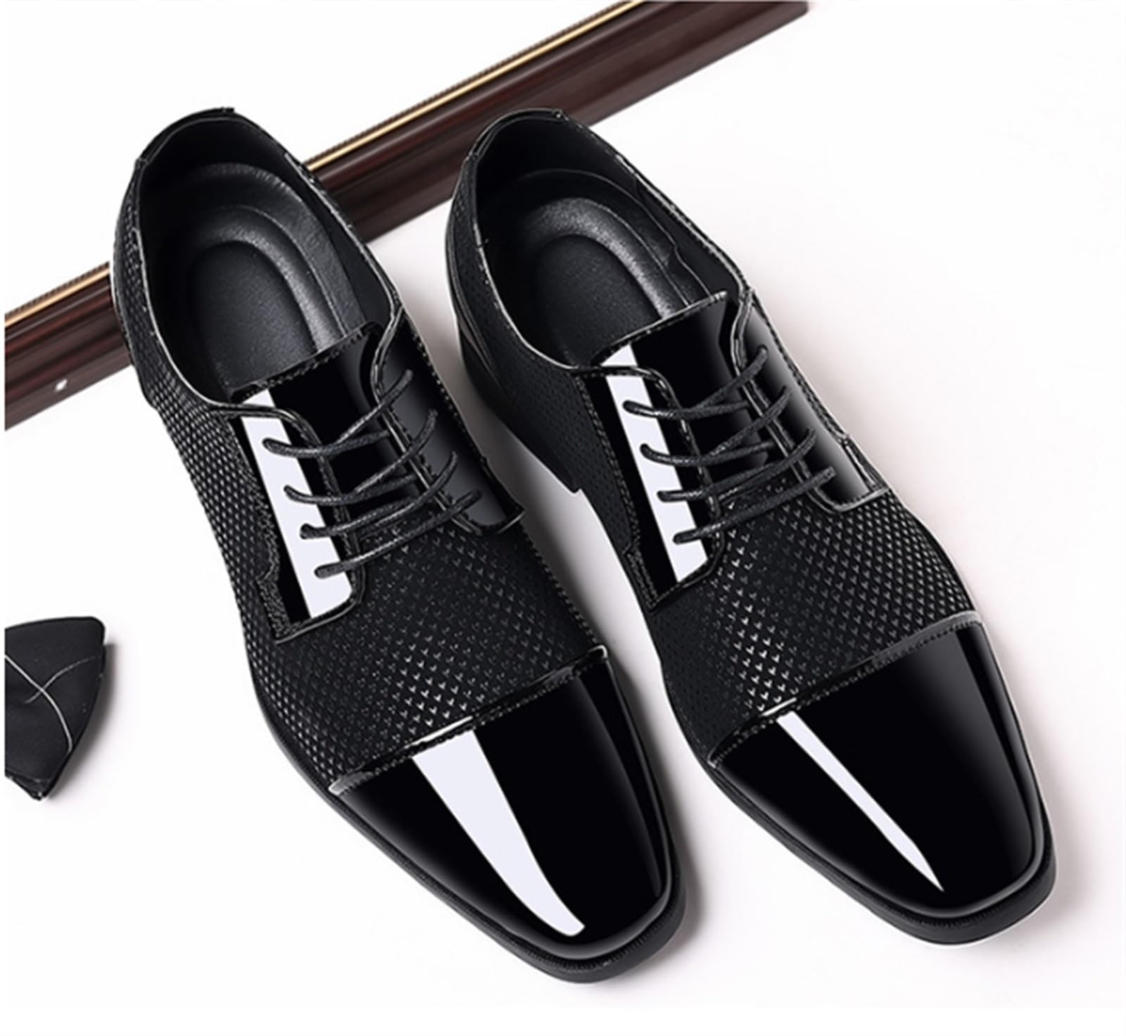 Zapatos Hombre Vestir, Zapatos Vestir Hombre, Zapatos De Boda For Novio, Formales, De Negocios, con Punta En Pico, con Cordones, Antideslizantes, Suela De Goma, Informales, Transpirables