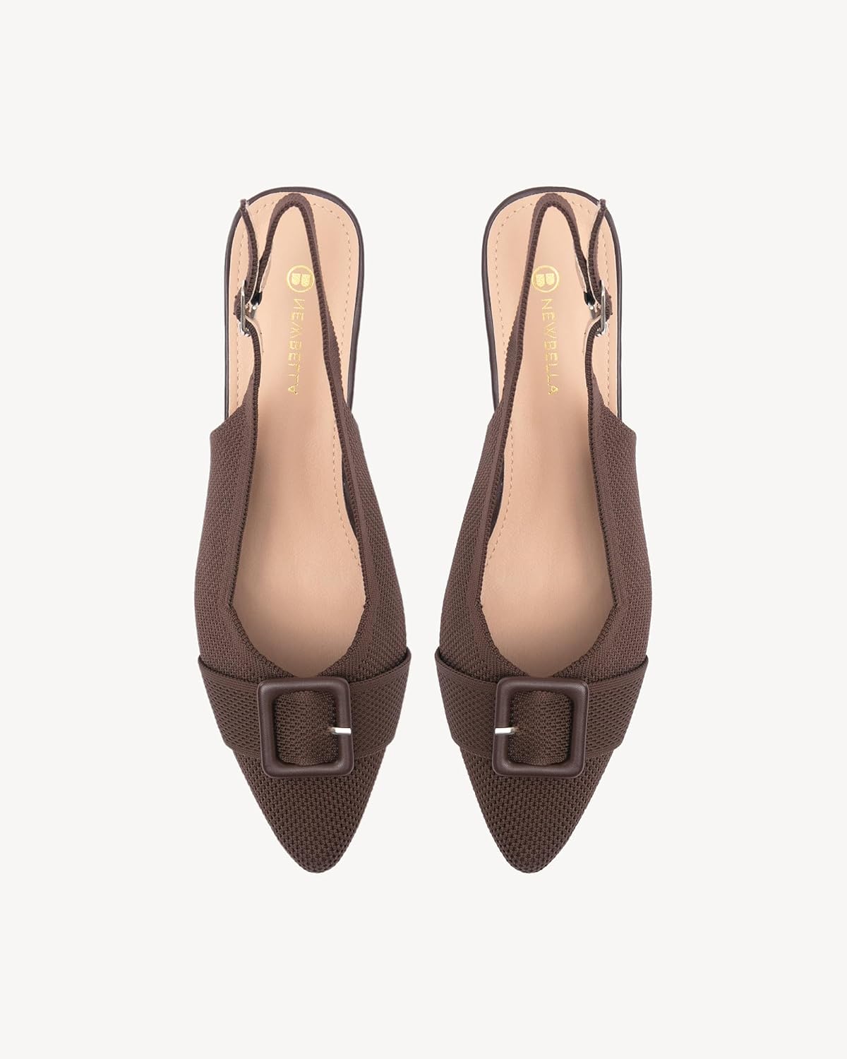 NEWBELLA Women's Knit Ankle Strap Pumps - Pointed Toe Slingback Block Heels, Breathable Office & Party Heels with Chunky Heel for All-Day Comfort - Image 7