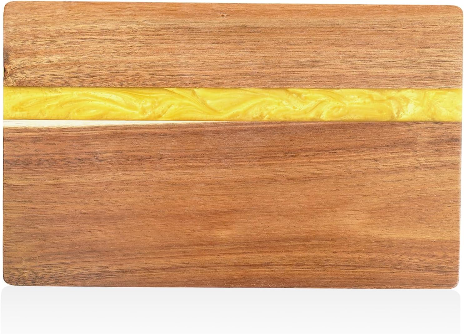 Acacia Wood Cutting Board with Resin Wave Design - Versatile Kitchen 13x8.5 Inches Chopping Board for Meat, Vegetables, Fruits, Cheese & Charcuterie, Elegant Serving Tray (Green)