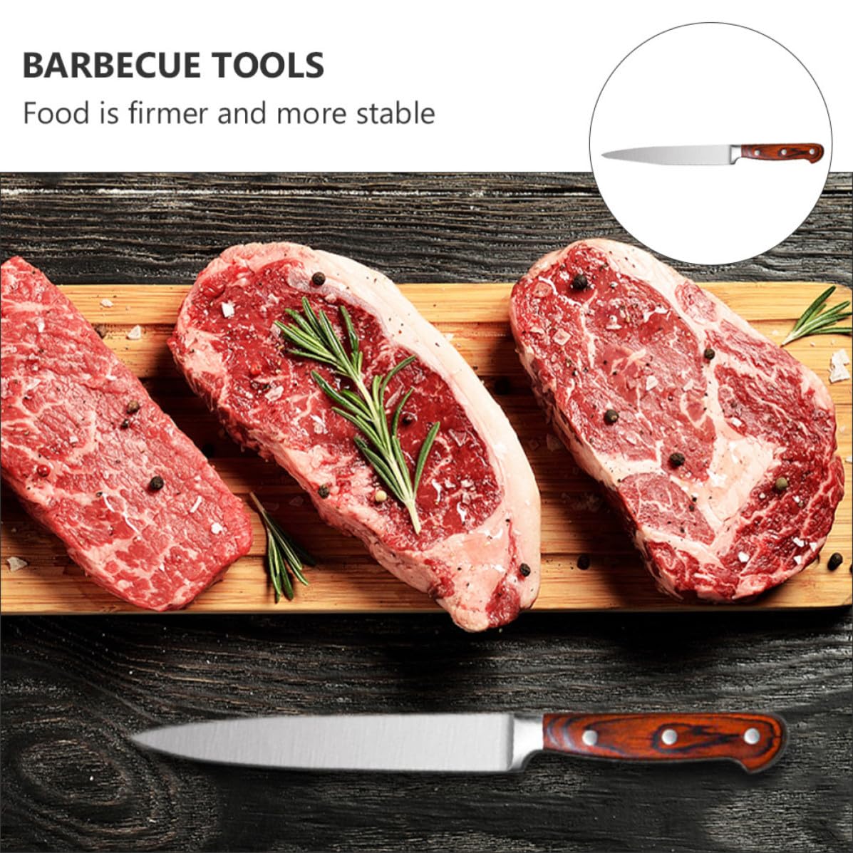 Set di Coltelli e Forchette per Barbecue in Metallo Inossidabile e Legno, Riutilizzabili e Sicuri, Confezionati in Confezione, per Barbecue All'aperto
