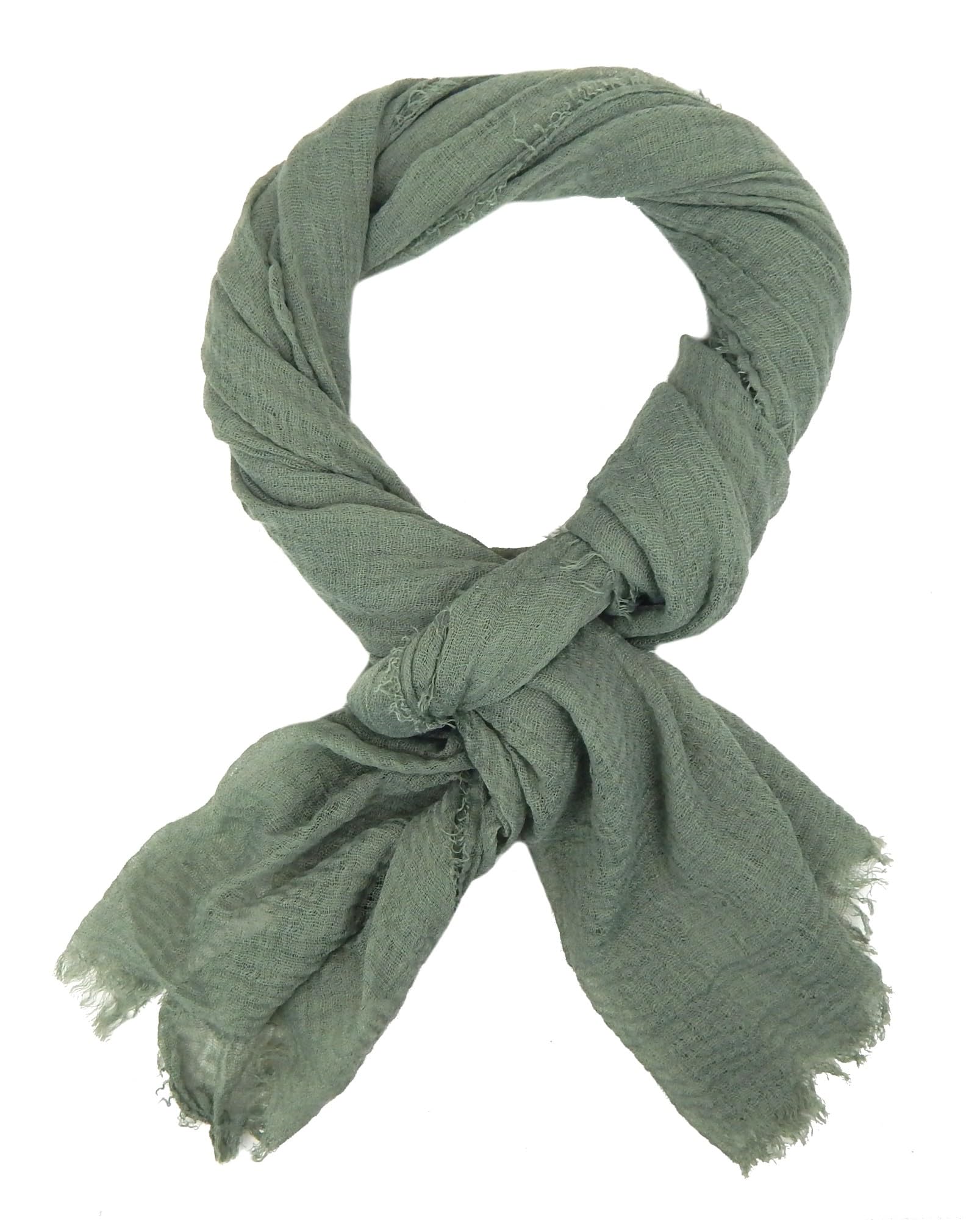 Ella Jonte Men's Green Scarf Lightweight Soft Scarf Plain, One Size