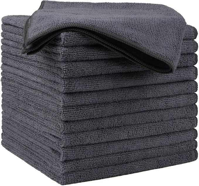 Microfiber Cleaning Cloths 16 x 16 Grey