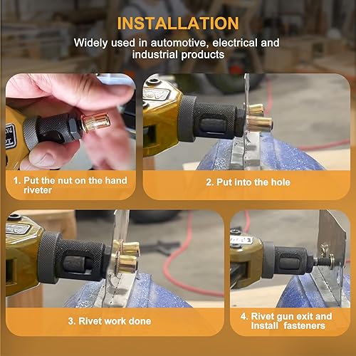 Miniatura 4 de VIGRUE Kit de 580 tuercas remachadoras SAE y métricas con estuche portátil, #6-32#8-32#10-24 1/4"-20 5/16"-18 3/8"-16 M3 M4 M5 M6 M8 M10 M12