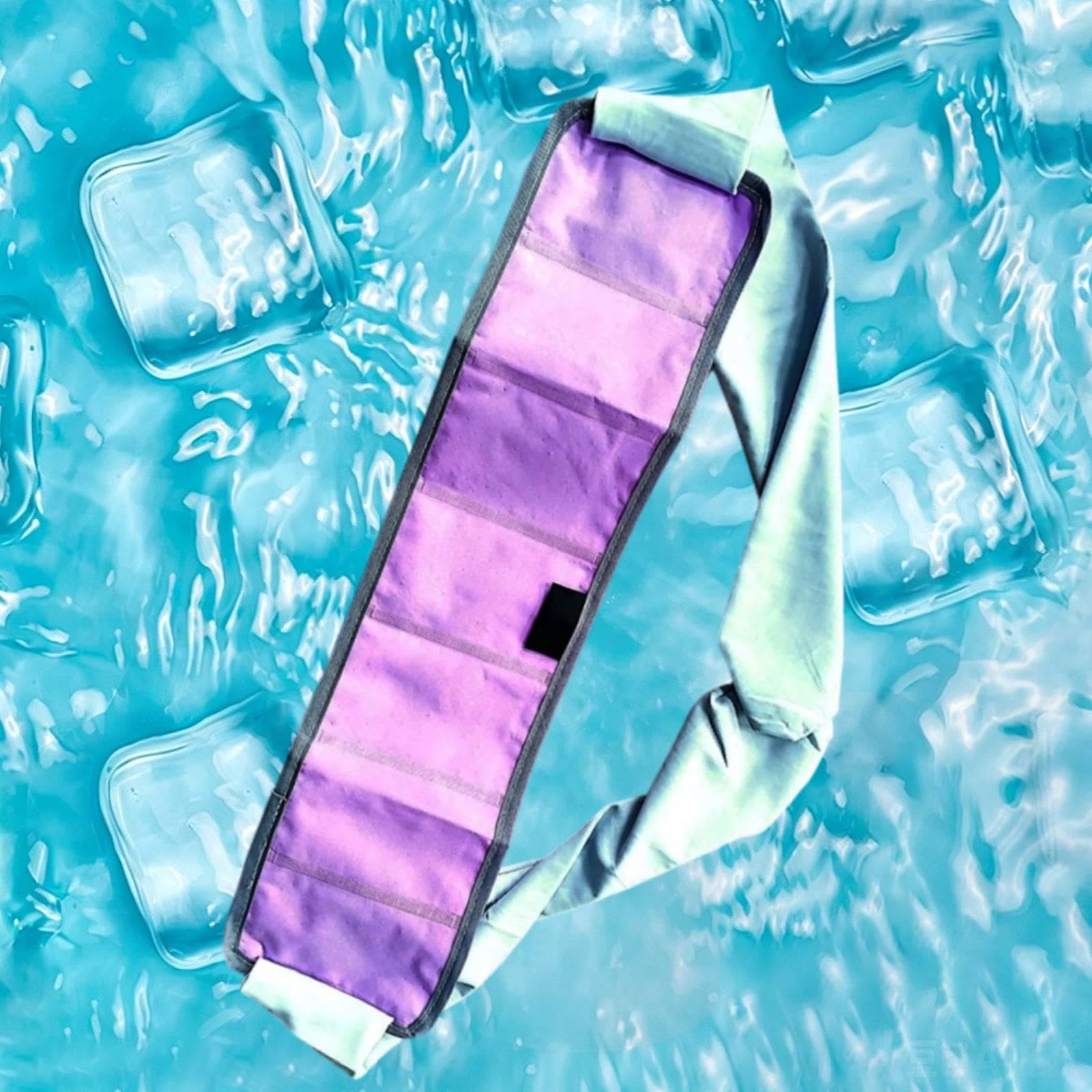 Sharplace Fascia rinfrescante per Il Collo, Riutilizzabile, Leggera, Portatile, Estiva, per Uomo e Donna, per Un rapido Raffreddamento in Palestra, in Spiaggia, Grigio Viola