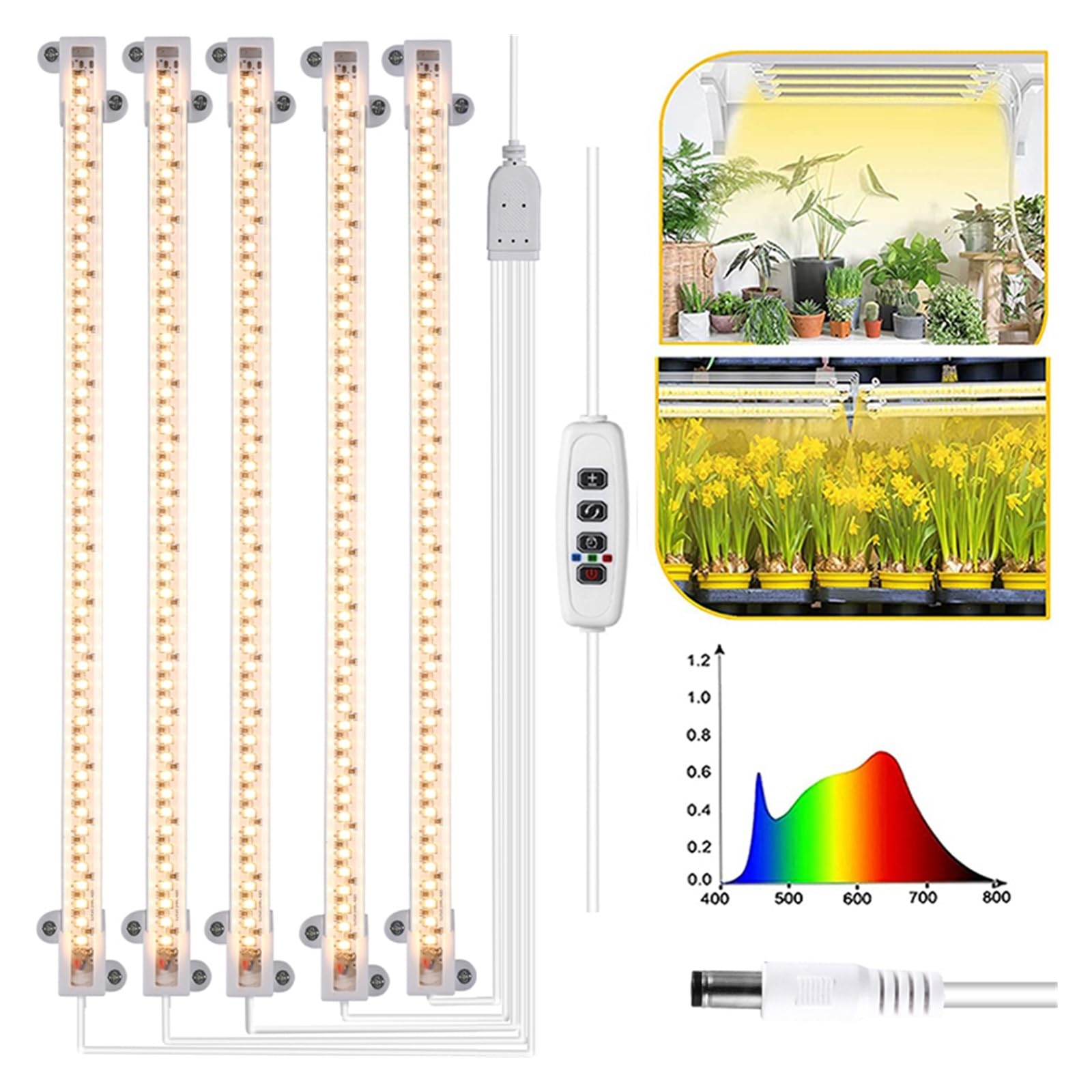 Lámpara de cultivo, Temporizador de lámpara Phyto de luz Led regulable for interiores con Kits hidropónicos de potencia lámpara de espectro completo for plantas lámpara de cultivo interior(Three)