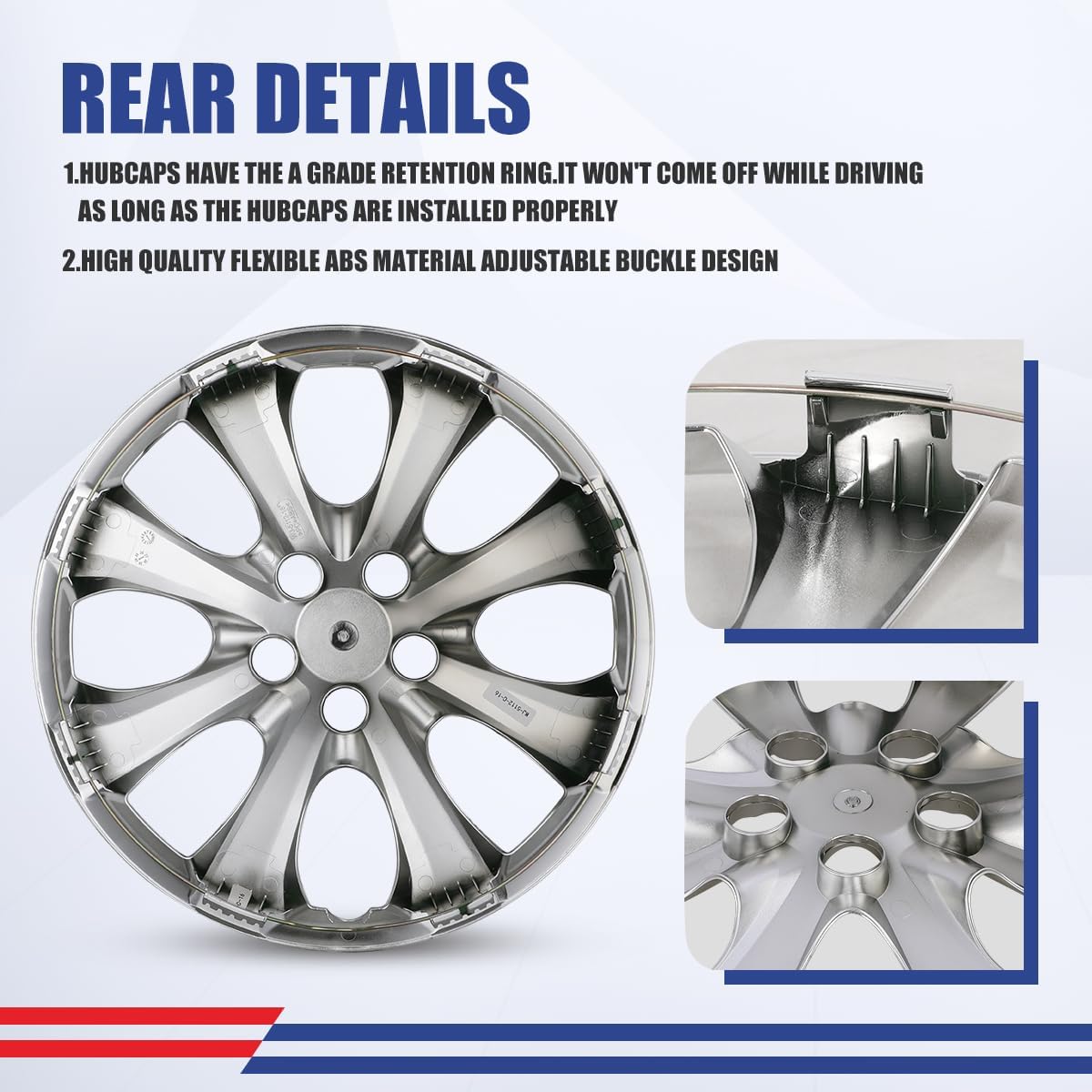 ROXX Hubcaps Wheel Covers for Toyota Corolla 16 Inch, Snap On 16'' Corolla Hubcaps Wheel Cover (5111-16)