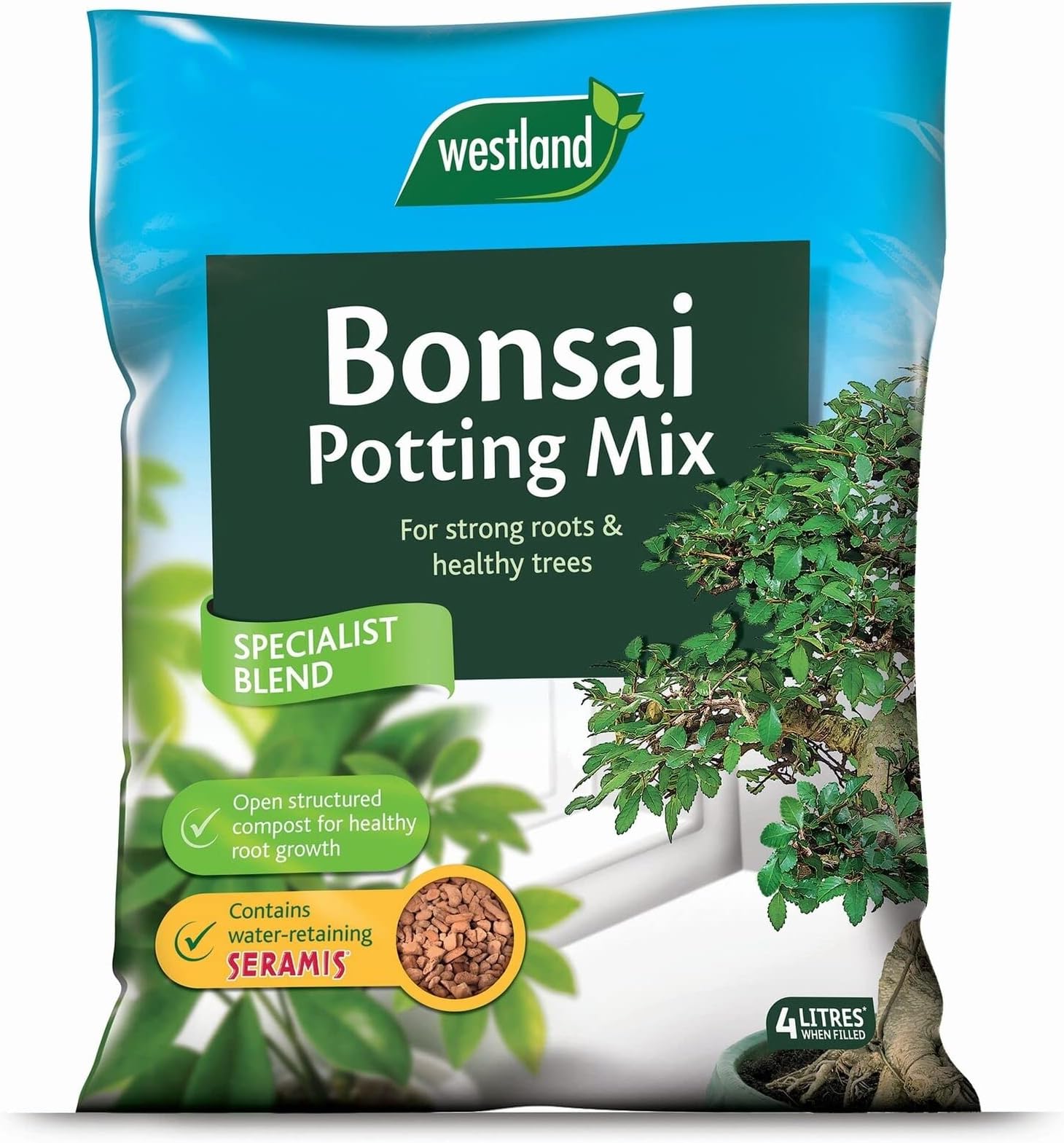 Westland Potting Compost Mix and Enriched with Seramis, Brown, 4 Litre