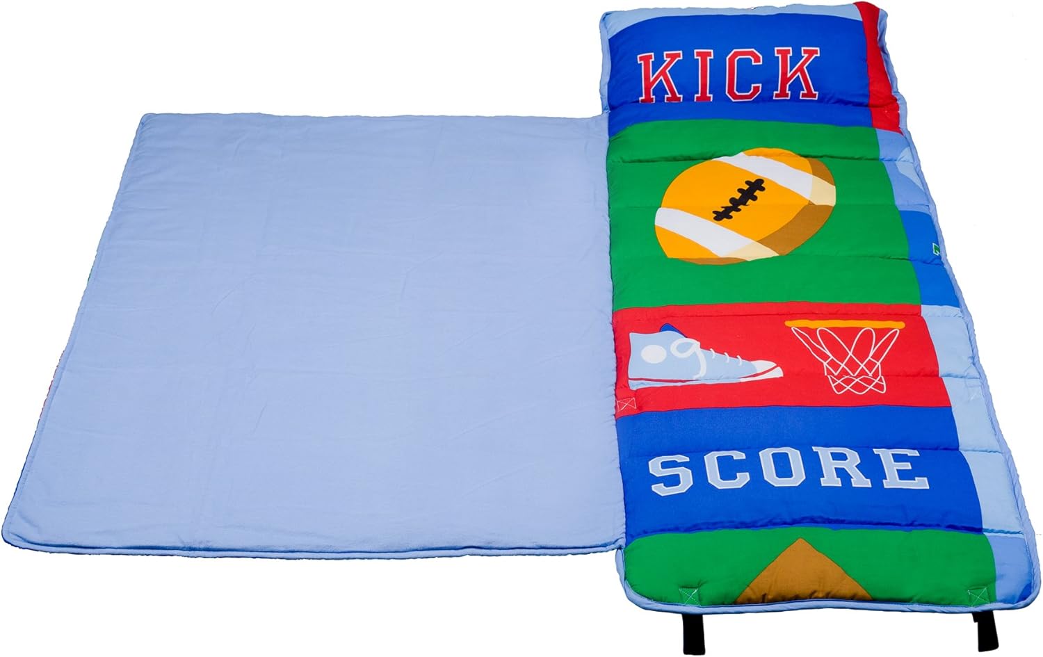 Bеѕt Cуbеr Dеаlѕ 🔥 Wildkin 100% Cotton Nap Mat with Pillow for Toddler Boys and Girls, Measures 50 x 20 x 1.5 Inches, Ideal for Daycare and Preschool, Mom's Choice Award Winner, BPA-Free, Olive Kids (Game On)