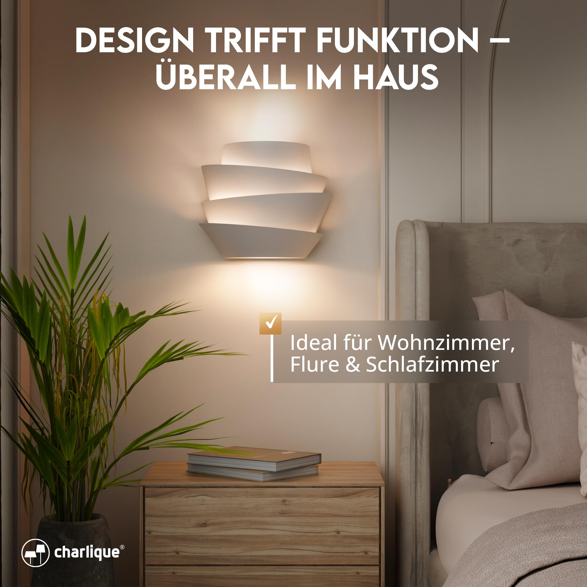 Wave Light Wandleuchte innen, weiss, LED Wandlampe, warmes Licht