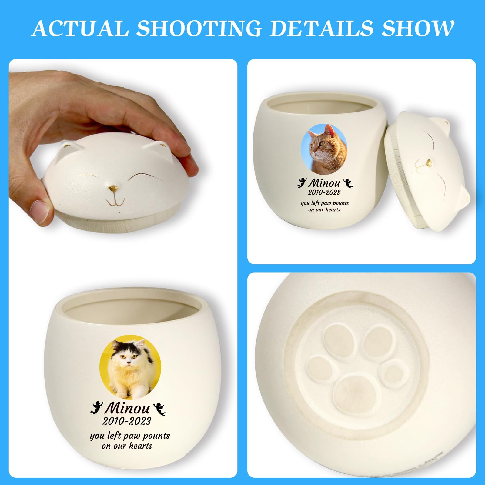 Urna Per Gatti In Ceramica | Personalizzabile Con Foto | Piccola O Grande