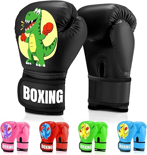 Miniatura 10 de Guantes de boxeo para niños y niñas, guantes de entrenamiento de boxeo juvenil para niños de 3 a 9 años, guantes de entrenamiento de 4 onzas para