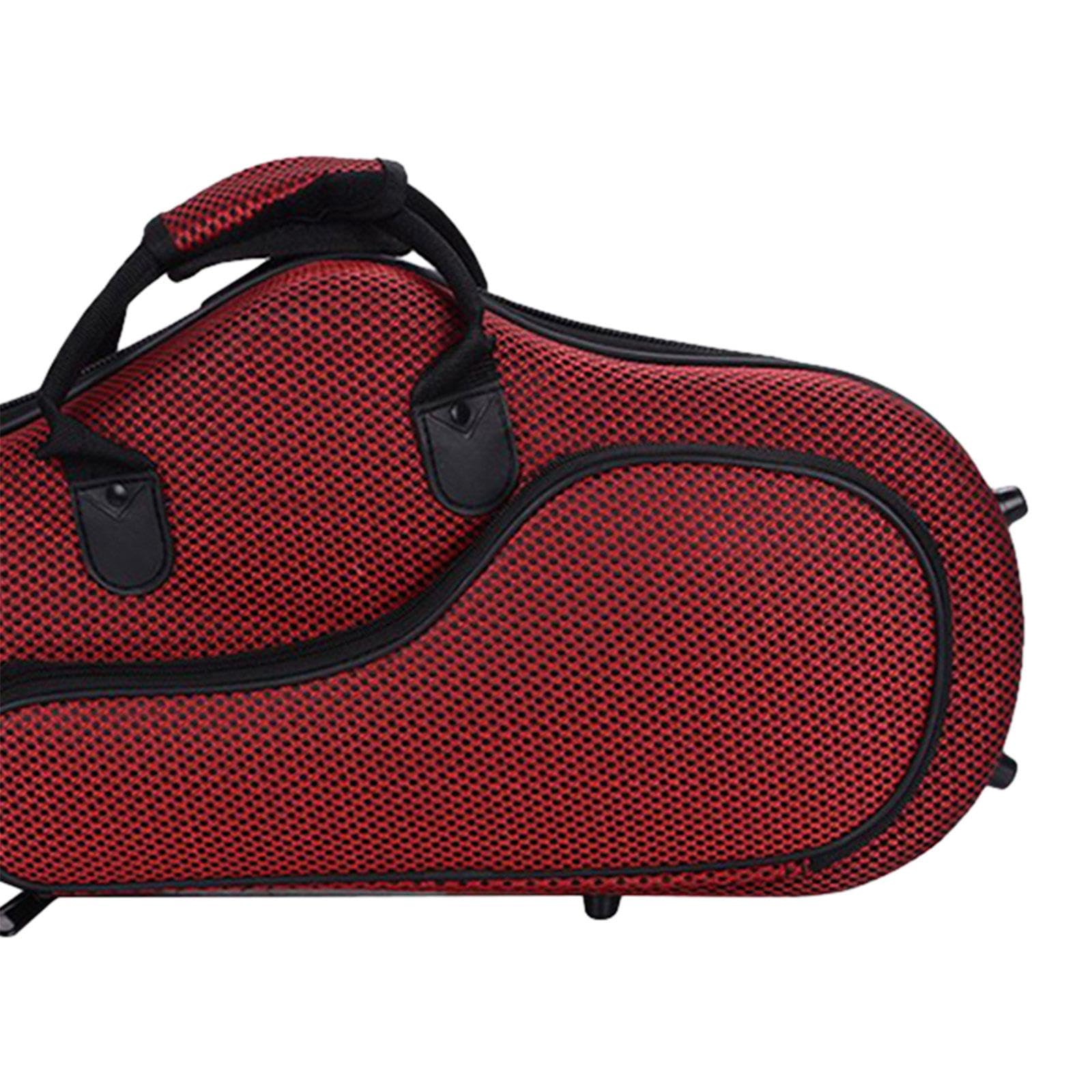 perfeclan Bolsa para saxofón Bolso de mano para saxofón Funda para saxofón alto Bolso de hombro con cremallera Estuche acolchado para transporte de instrumentos, Rojo