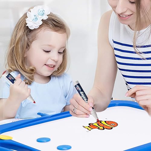 Miniatura 5 de Caballete para niños tabla de borrado en seco de doble cara y pizarra de tiza tabla de dibujo ajustable en altura con accesorios de pintura para