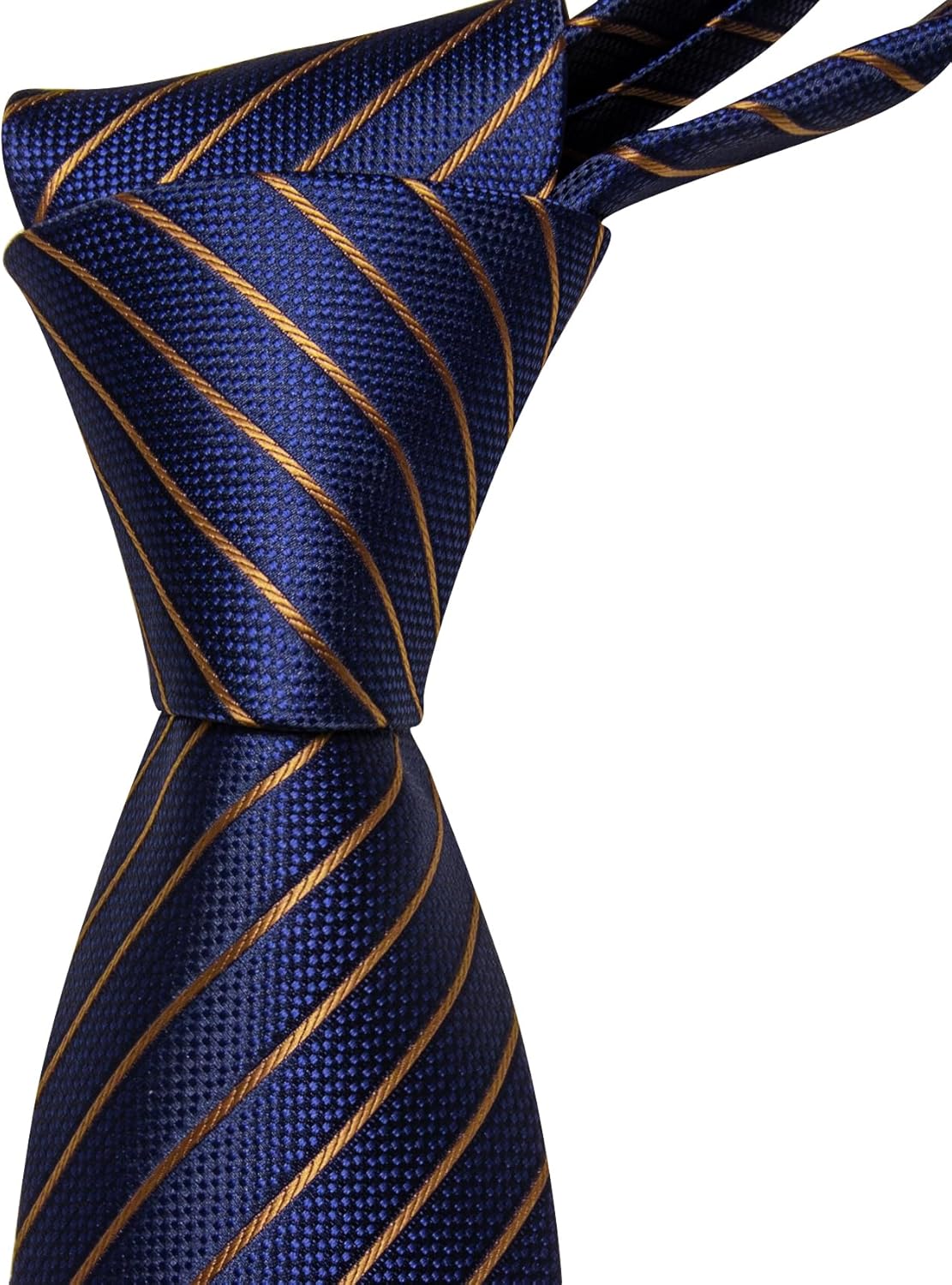 Barry.Wang Tie Sets for Men Silk Stripe Necktie Woven Checkered Handkerchief Cufflinks Formal Business Wedding - Image 4