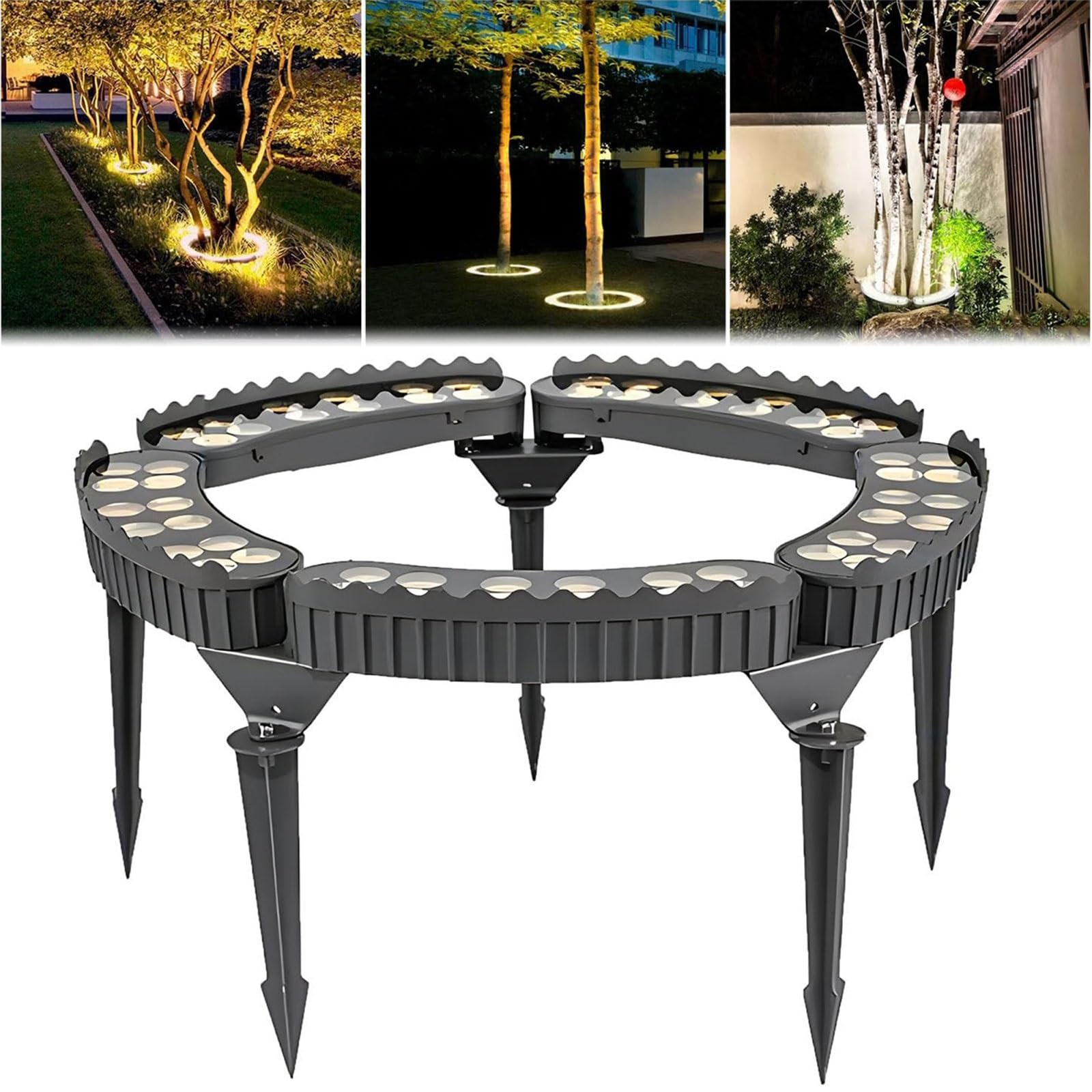 Lampa LED Ring Landscape Tree Hug, lampa ogrodowa oświetlająca drzewo o średnicy 12 W, reflektor LED Beam Tree, wodoodporna lampa IP65 do drzew, do korzeni drzew(Yellow,5PCS)