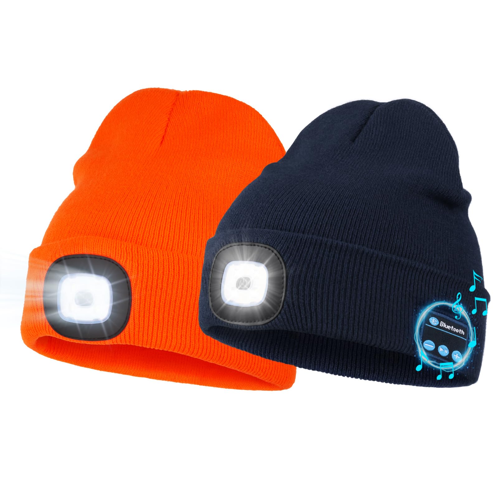 Wmcaps Bluetooth Hat with Light and LED Beanie with Light for Men Dad Husband Him