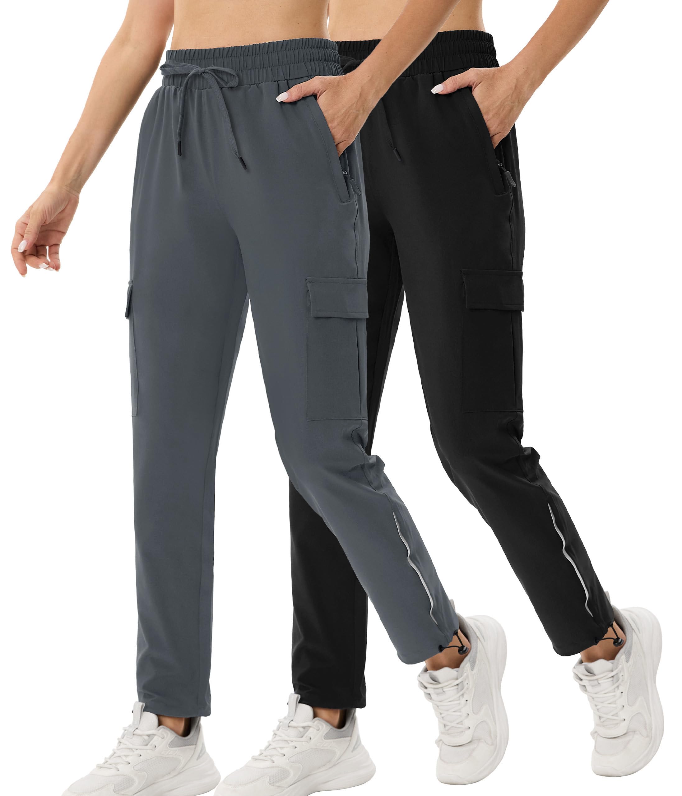 ANGEL CITIZ 2 Pack Damen Cargohose Jogginghose Leichter Trekkinghose Wanderhose Schnelltrocken Wasserdicht Outdoorhose Sommer Golfhose