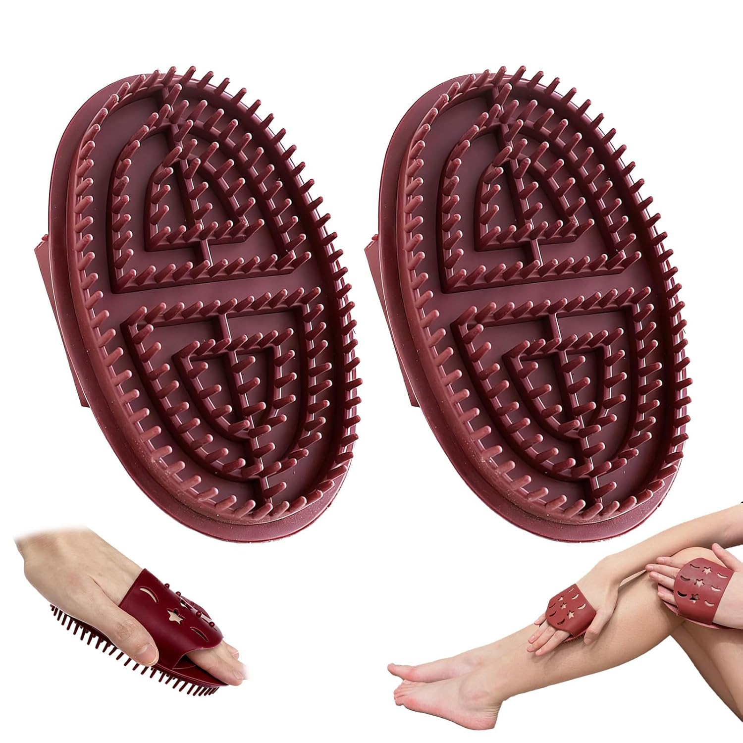 2Pcs Meridian Massage Brushs, Meridian Brush for Belly, Beauty Salon Professional Custom Meridian Brush, Full Body SPA Massager Relaxation, Acupressure Meridian, Scalp Massage