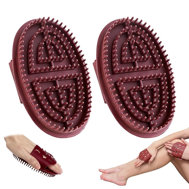 Escova para banho e corpo em TPE com pegada antiderrapante, pacote com 2