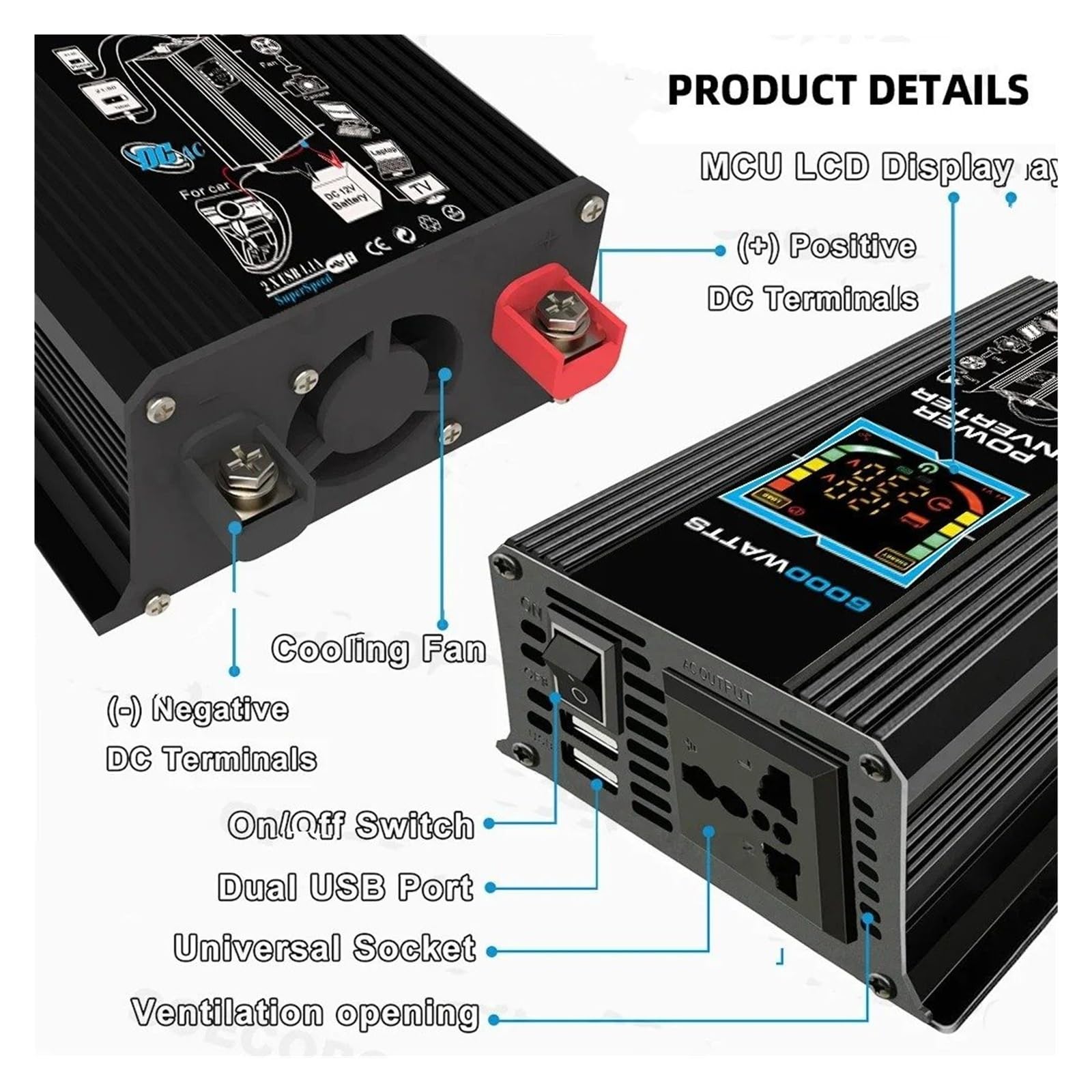 Converter Invertitore Generatore Solare 6000W Pannello 500W 12V CC A 220V 110V Inverter 100A Controller Off-grid Per Camper(220V solar kit)