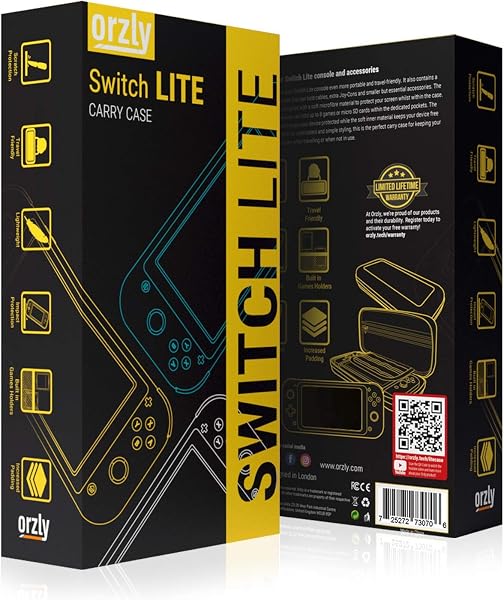 Orzly Tragetasche kompatibel mit Nintendo Switch Lite (2019) – Aufbewahrungstasche - Hartschalen Case/Hülle/Schutzhülle für die Verwendung mit der Nintendo Switch Lite Konsole & Accesoires - SCHWARZ - 2