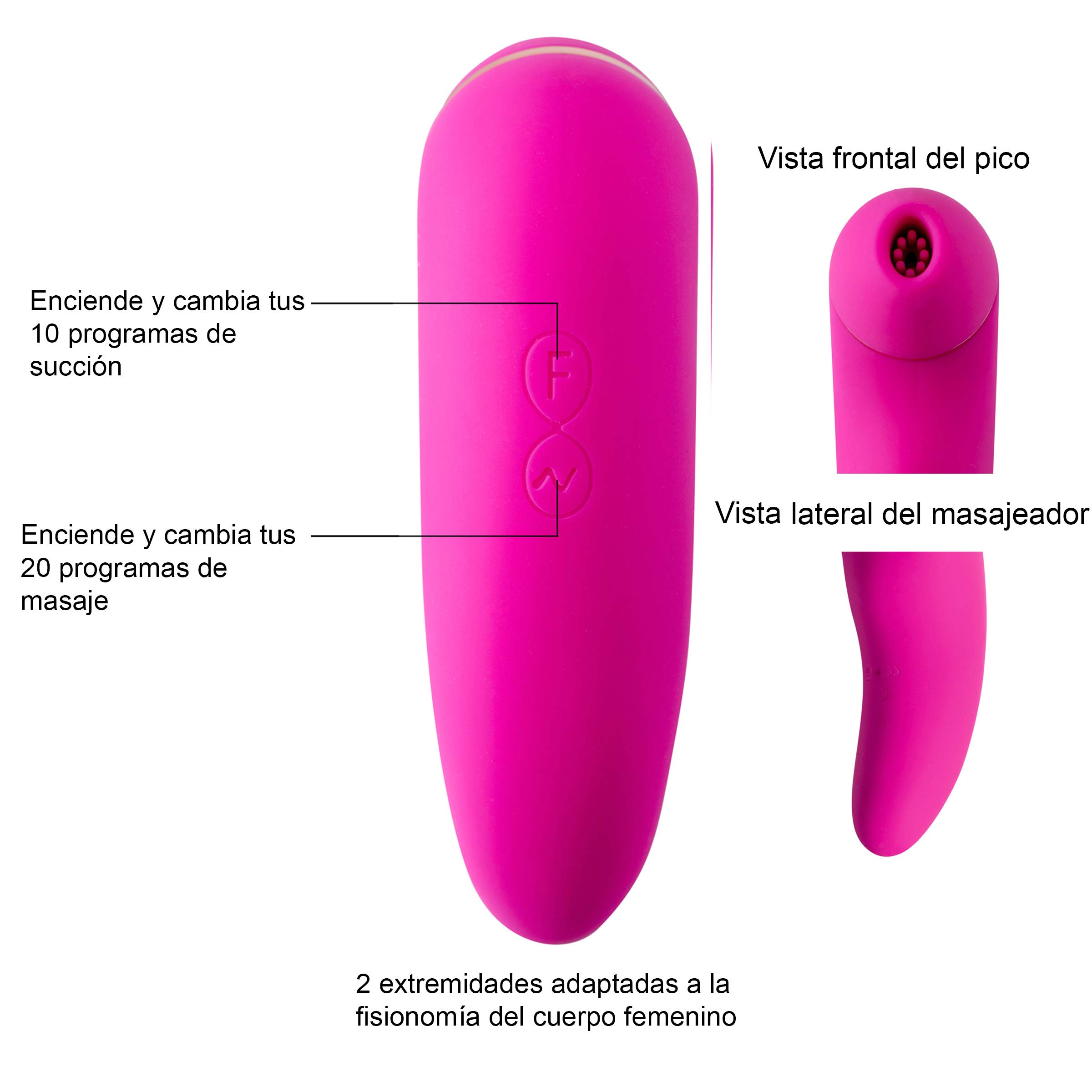 HUGBOX PRO Succionador de Clítoris y Punto G, Satisfayer Femenino, Juguete Sexual Mujer, Juguete Erótico, Sex Toy, Consolador, Vibrador, 30 programas. Silencioso, 100% waterproof – Marca Española