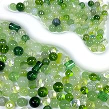 300pcs Glass Beads Green, 8mm Assorted Crystal Bead for St. Patricks Day Jewelry Making, Round Spacer Loose Beads Kit for DIY Charms Bracelets Necklaces Earrings