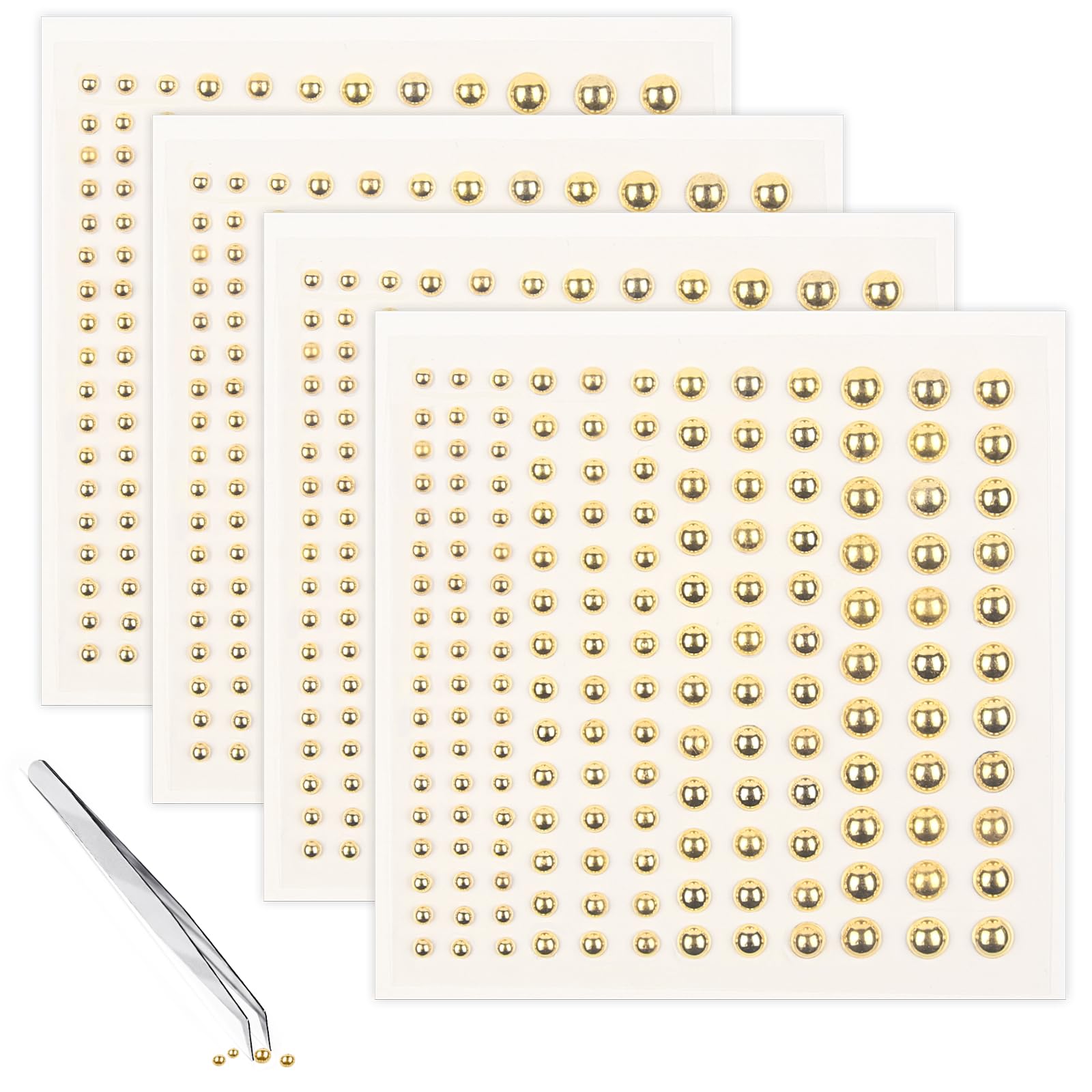 Gaduupa 660PCS Fake Lip Stud Face Gems Fake Face Piercing Non Piercing Nose Stud Stick on Fake Eyebrow Piercing Gold Belly Button Sticker Face Sticker