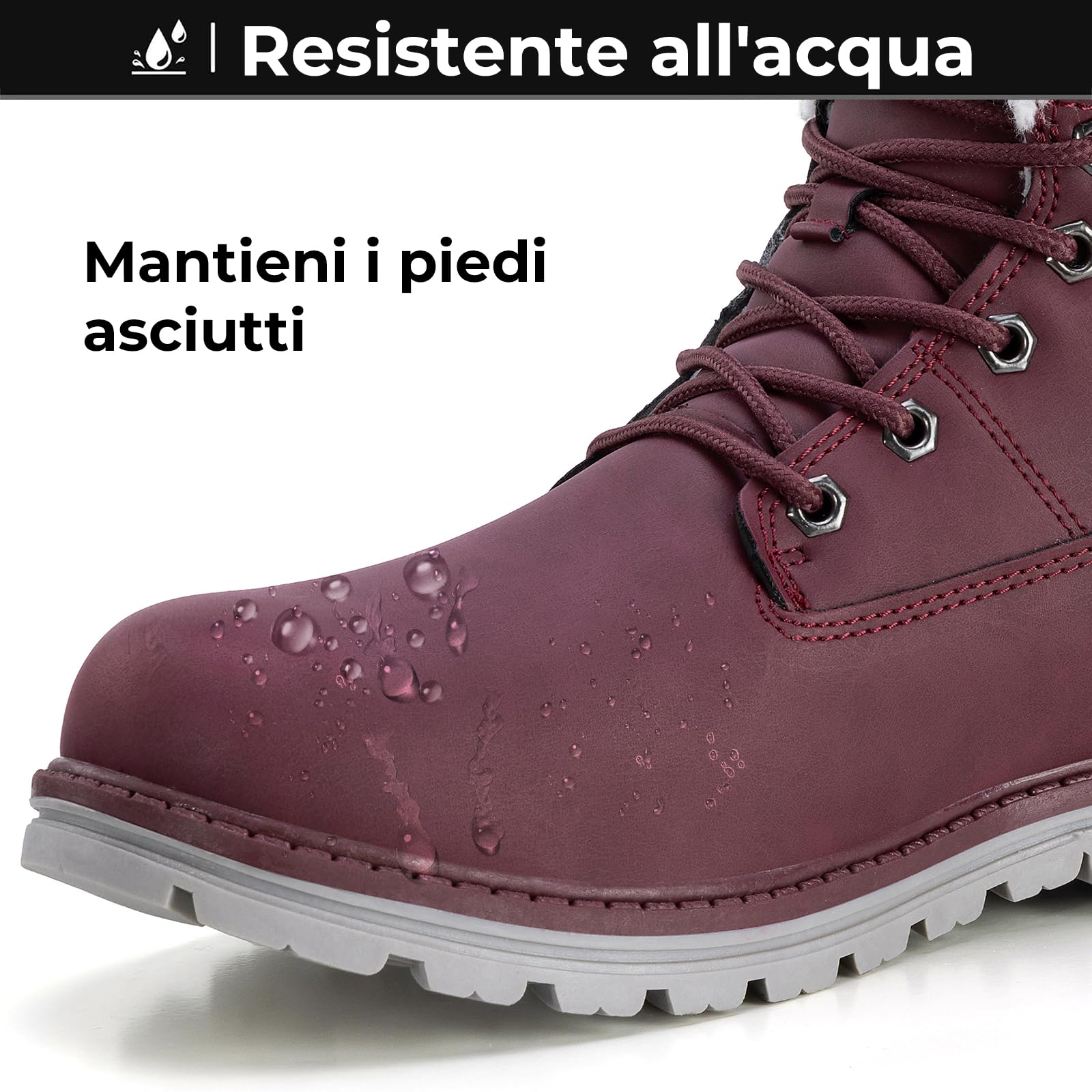 Mishansha Stivali da Neve Uomo Inverno Scarpe Pelliccia Donna Caldi Scarponcini Trekking Imbottiti 36-48