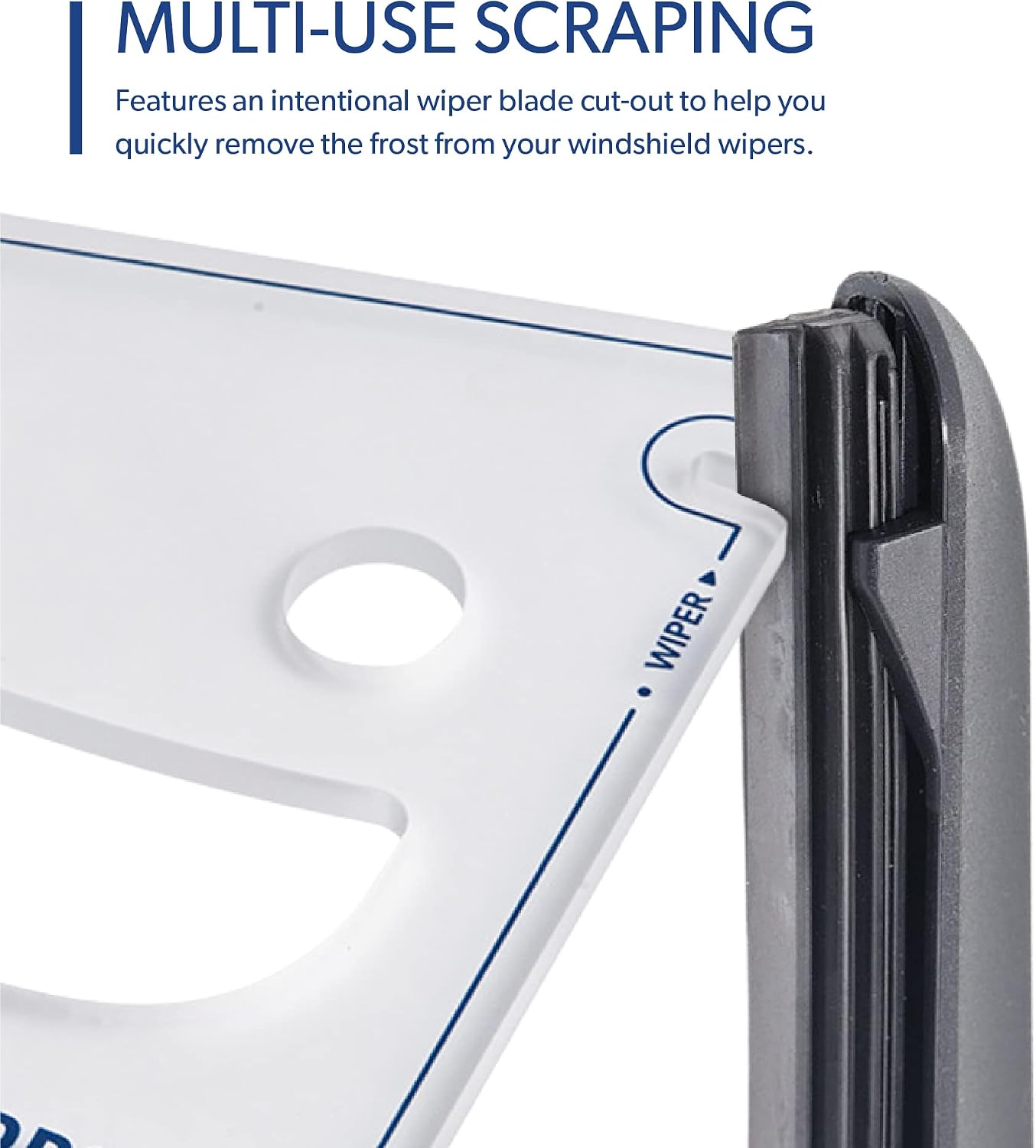 FrostGuard Scrape Buddy Car Ice Scraper Scrape with a Smile - Quickly Remove Frost, Ice and Snow from Your Vehicle Windows and Wiper Blades - Acrylic with Comfort Neoprene Sleeve - Clear Frost