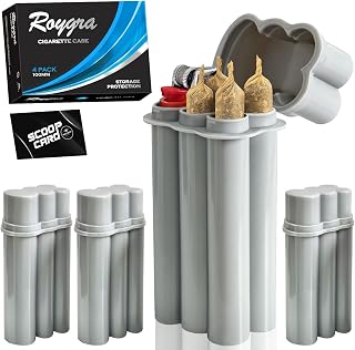 (4 Pack) 4-Hole King Size Pre-roll Cone Holder Case, Cigarette Case for Regular & King Size Cigarettes, Small Lighter Container, Plastic Smoking Accessories for 1-1/4 or 70mm Pre Rolled Rolling Paper