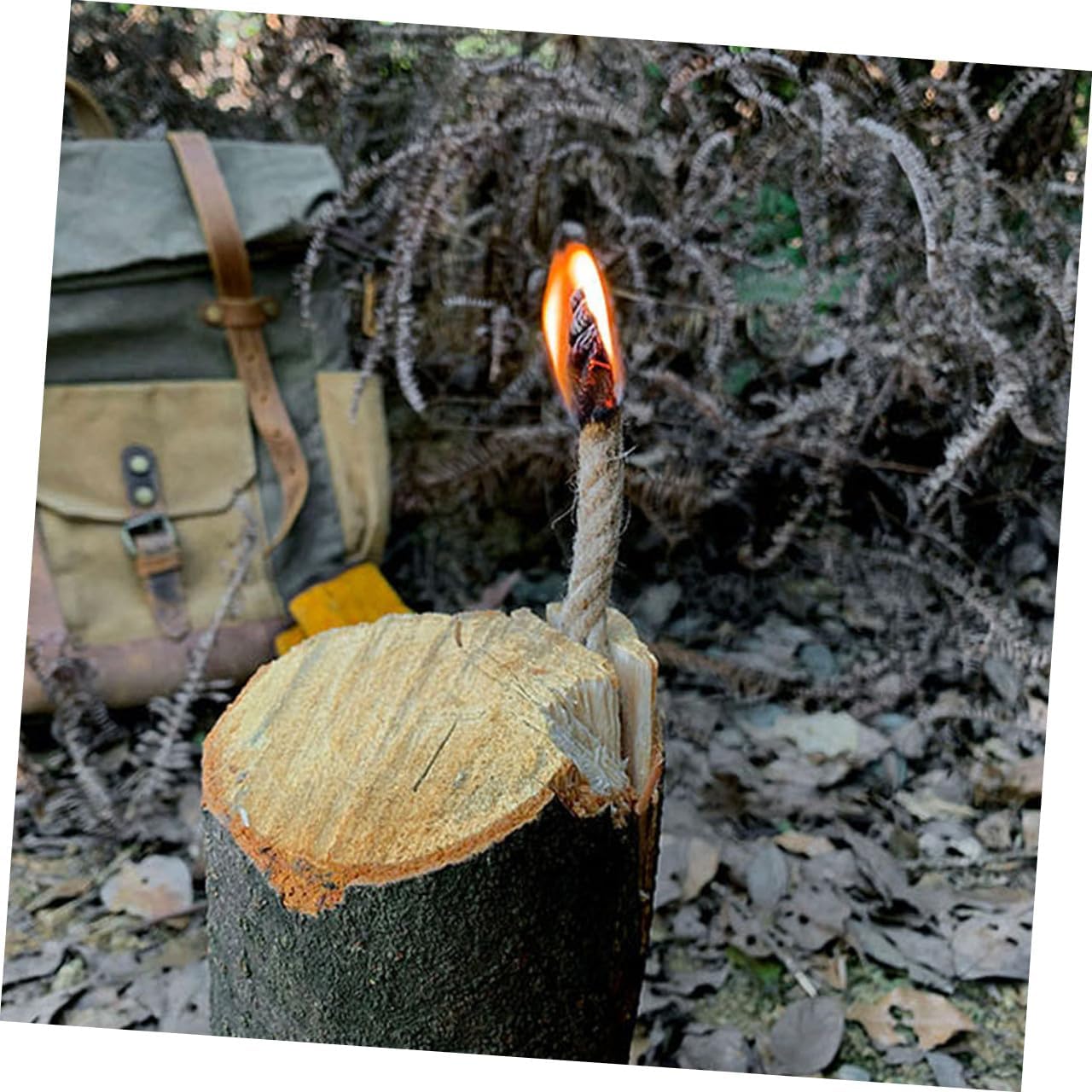 Garneck 2pcs Survival Wick Rope Fire Starter Cord, Hemp Outdoor Camping Fire Lighting Tool for Hiking and Emergency Use
