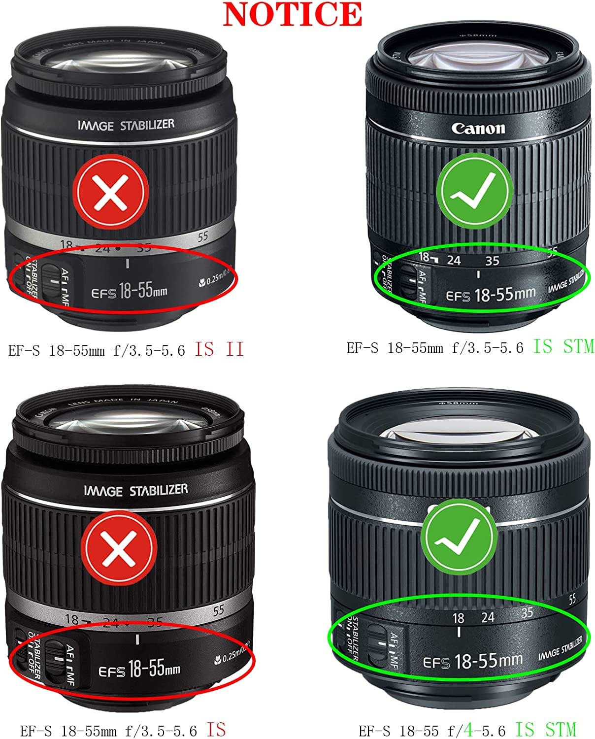 EW-63C Paraluce per Canon EF-S 18-55mm f/3.5-5.6 è STM (non per is II), EF-S 18-55mm F4-5.6 è obiettivo STM, 58mm Digital Tulip Flower per Canon EOS 4000D 2000D 1500D 1300D 90D 80D 7D 6D